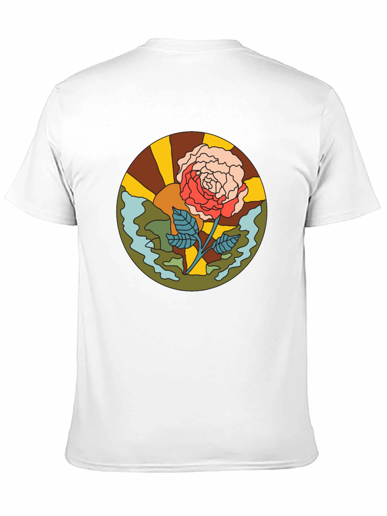 Retro Rose Graphic T-Shirt - Black
