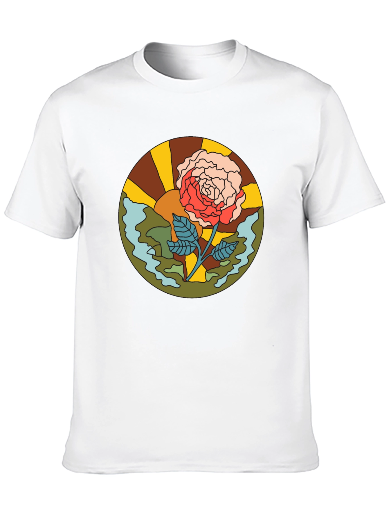 Retro Rose Graphic T-Shirt - Black