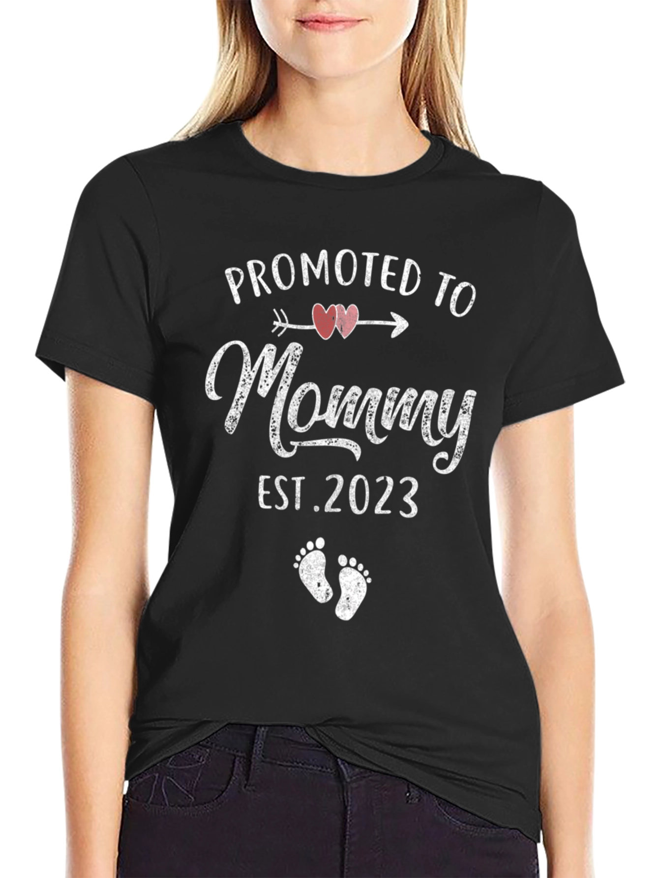 Promoted to Mommy EST 2023 Graphic Tee