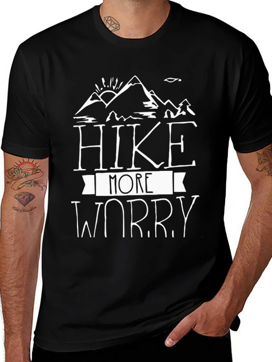Hike More Worry Less Graphic Tee - Black
