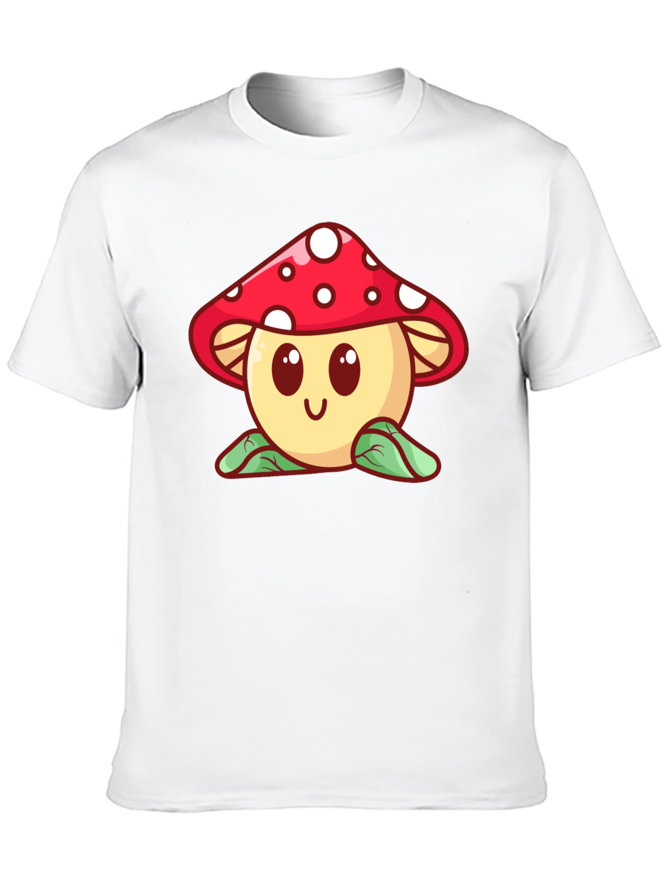 Mushroom Graphic Black T-Shirt - Cute Cartoon Design