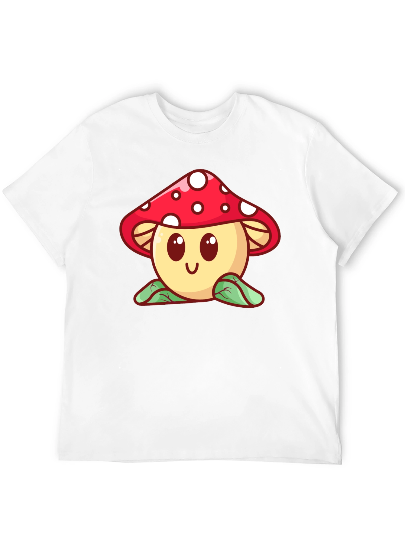 Mushroom Graphic Black T-Shirt - Cute Cartoon Design