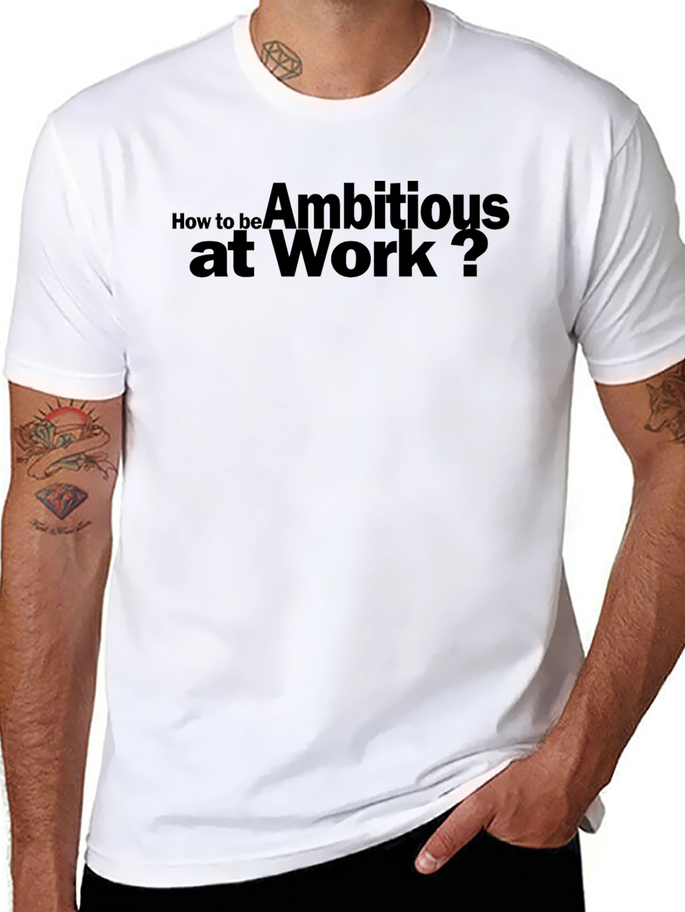 Ambitious at Work? Black Crew Neck T-Shirt