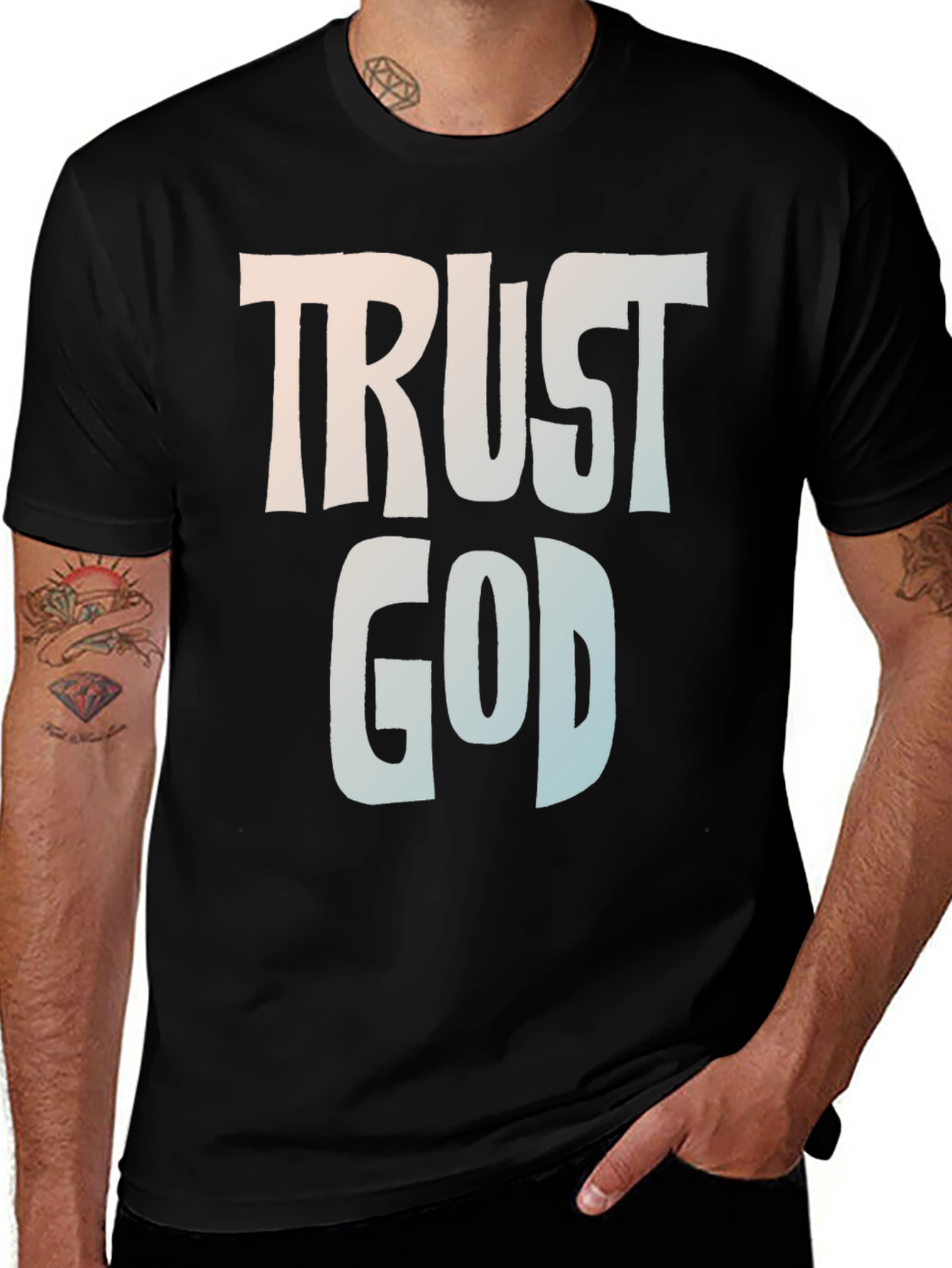 Trust God Graphic Tee - Faith-Based Apparel