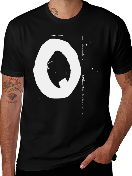 Abstract O Graphic Print T-Shirt - Black