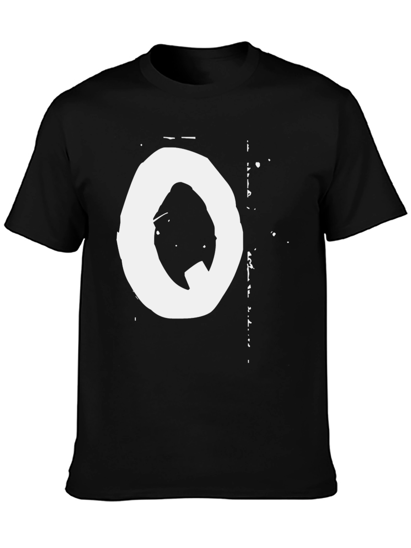 Abstract O Graphic Print T-Shirt - Black