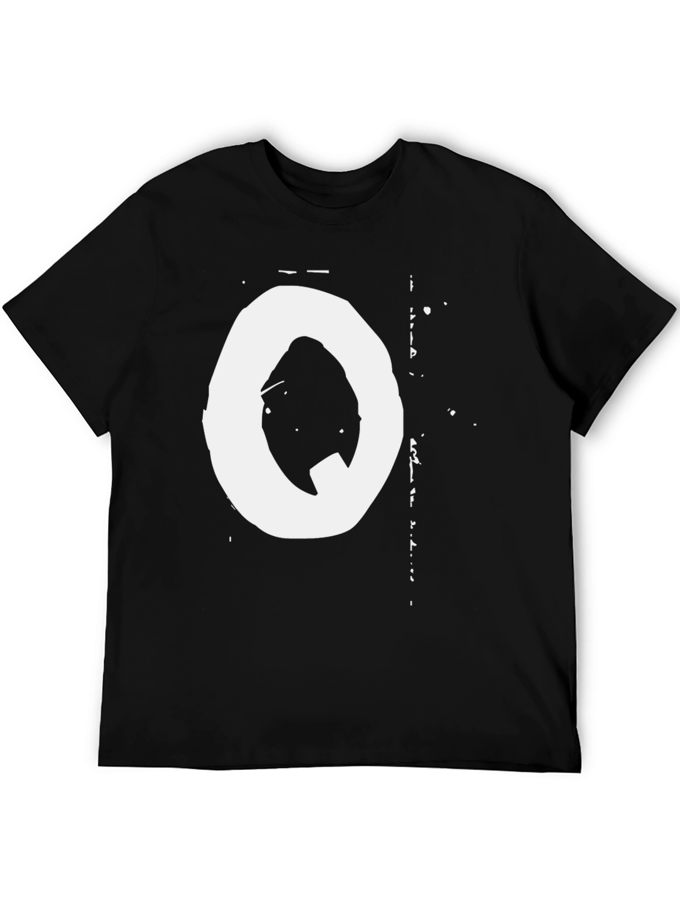 Abstract O Graphic Print T-Shirt - Black