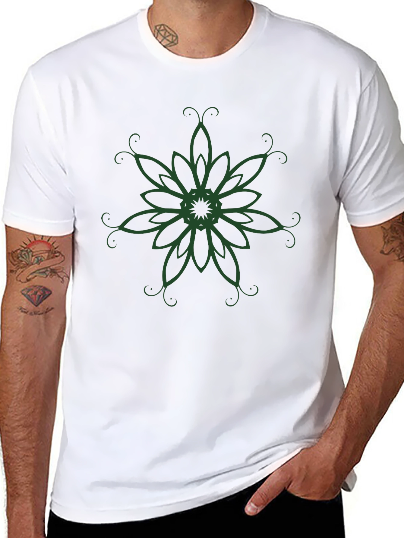 Emerald Green Mandala Graphic T-Shirt