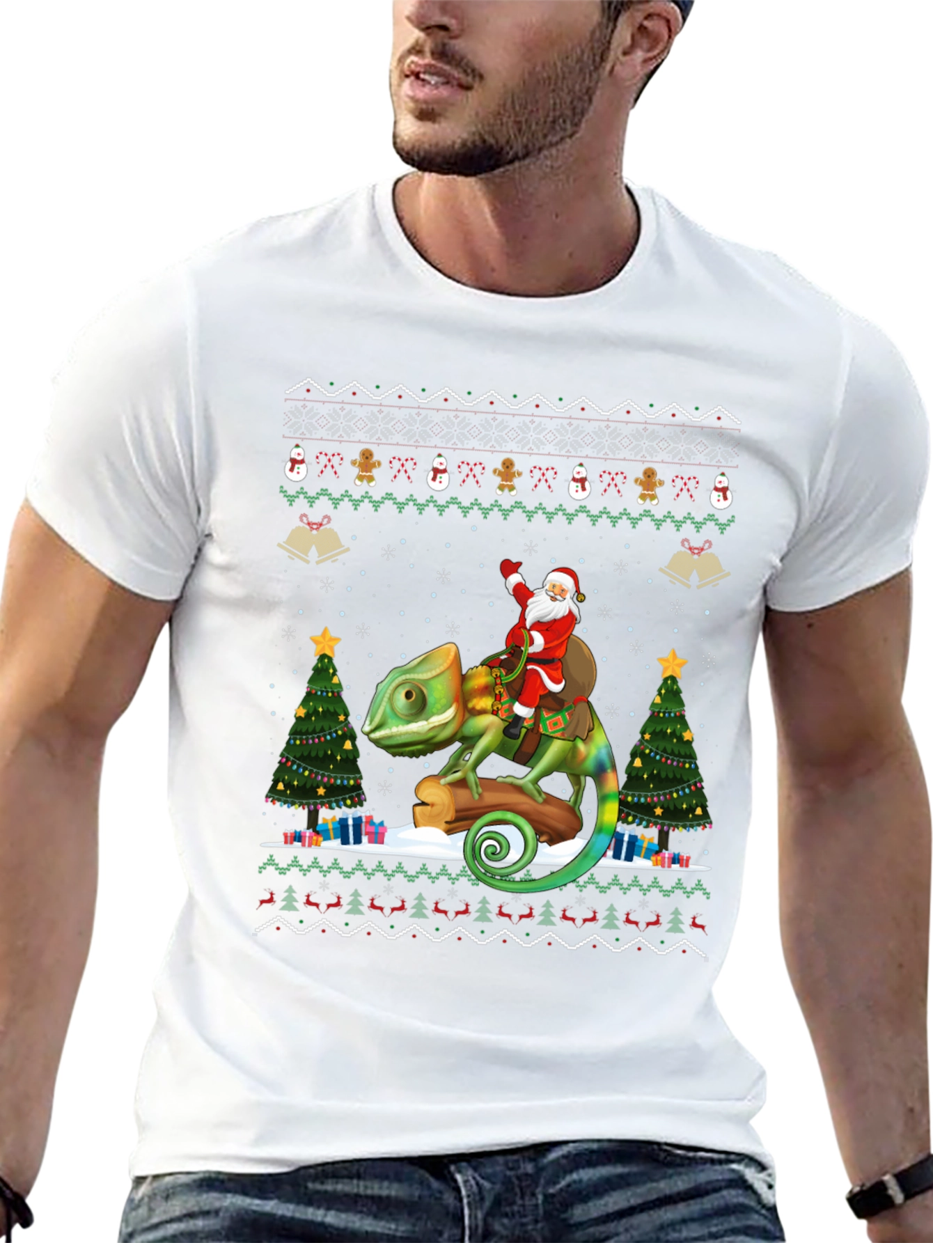 Chameleon Santa Christmas Tee