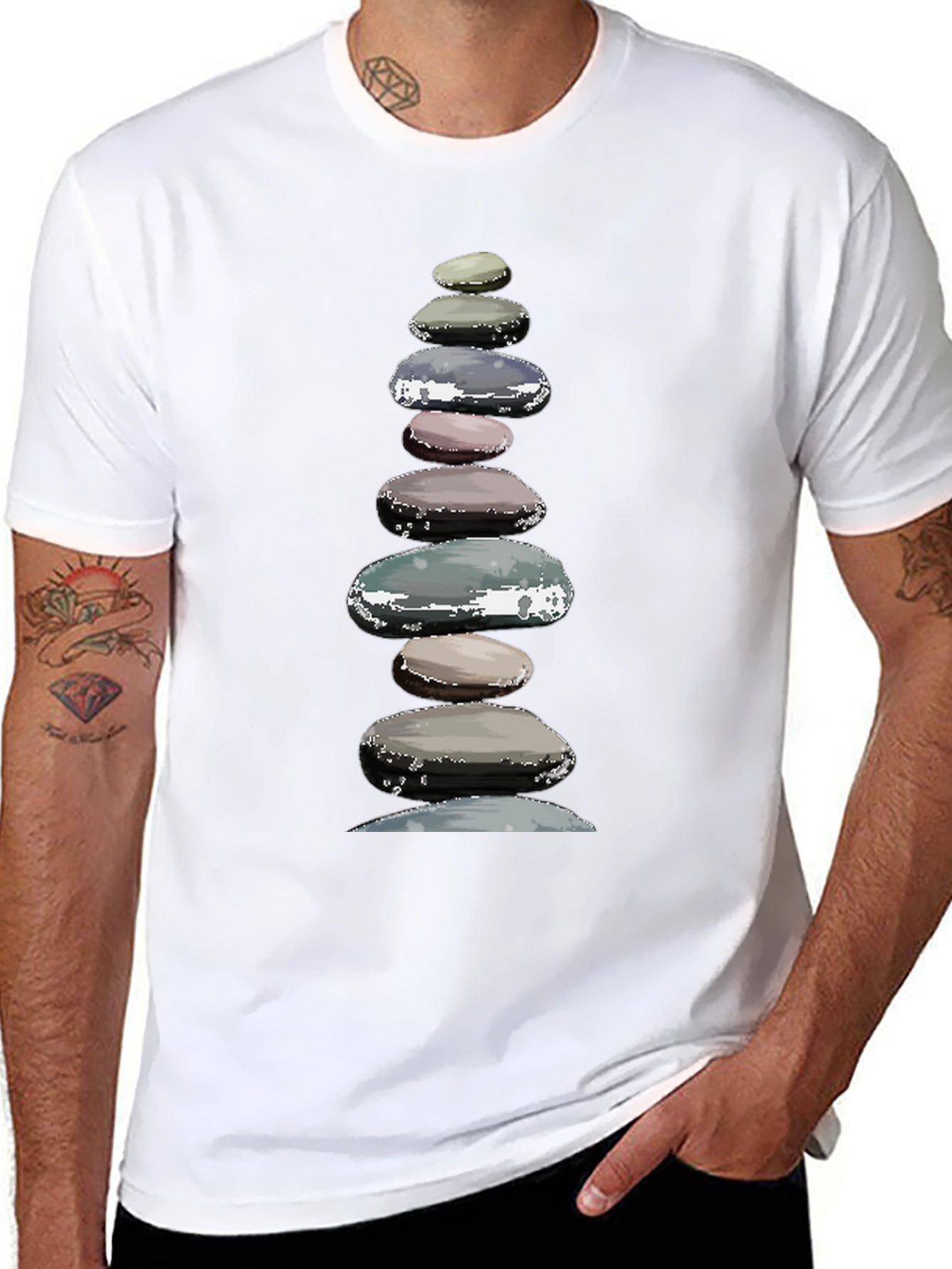 Zen Stone Stack Graphic T-Shirt