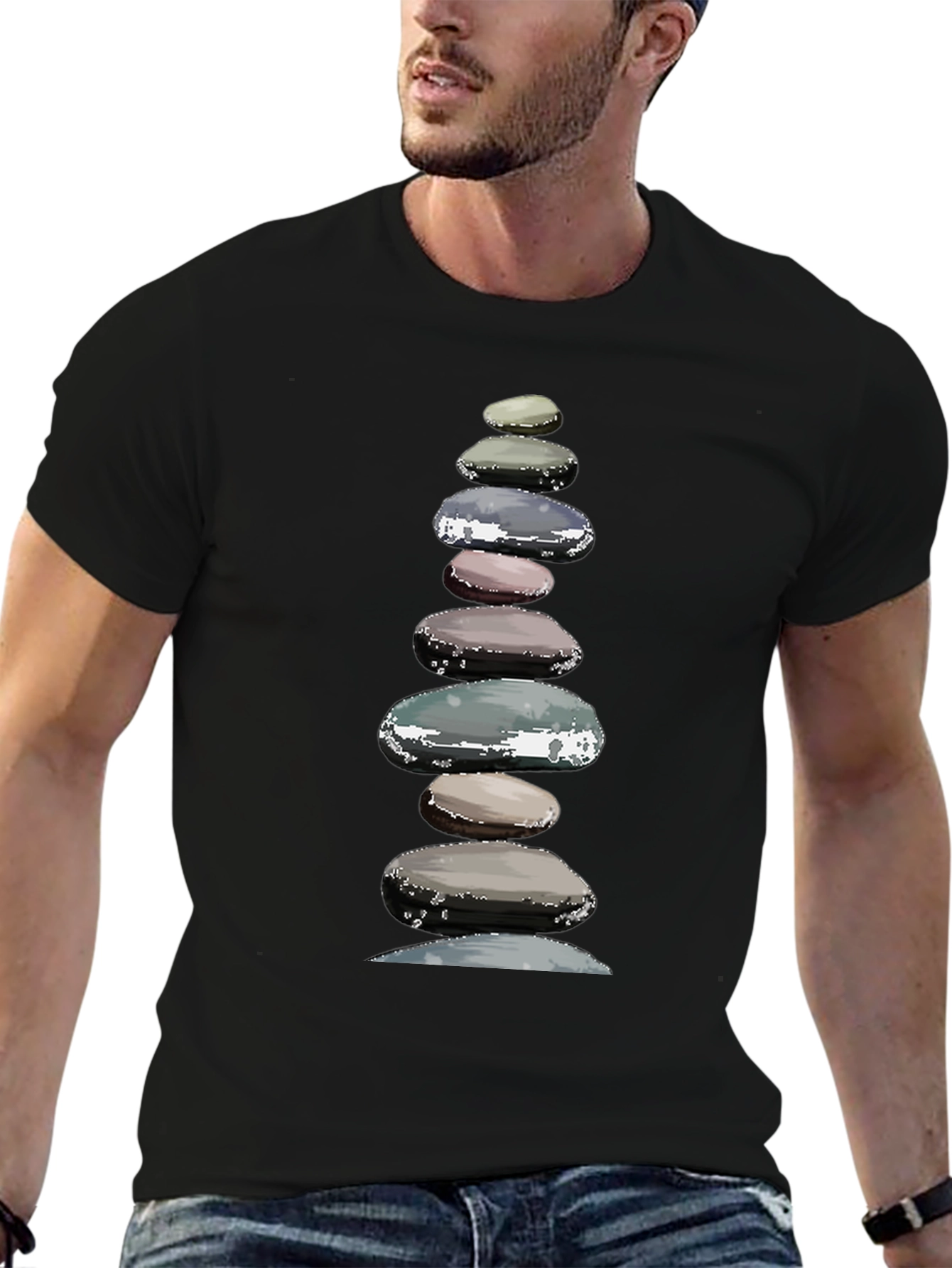 Zen Stone Stack Graphic T-Shirt