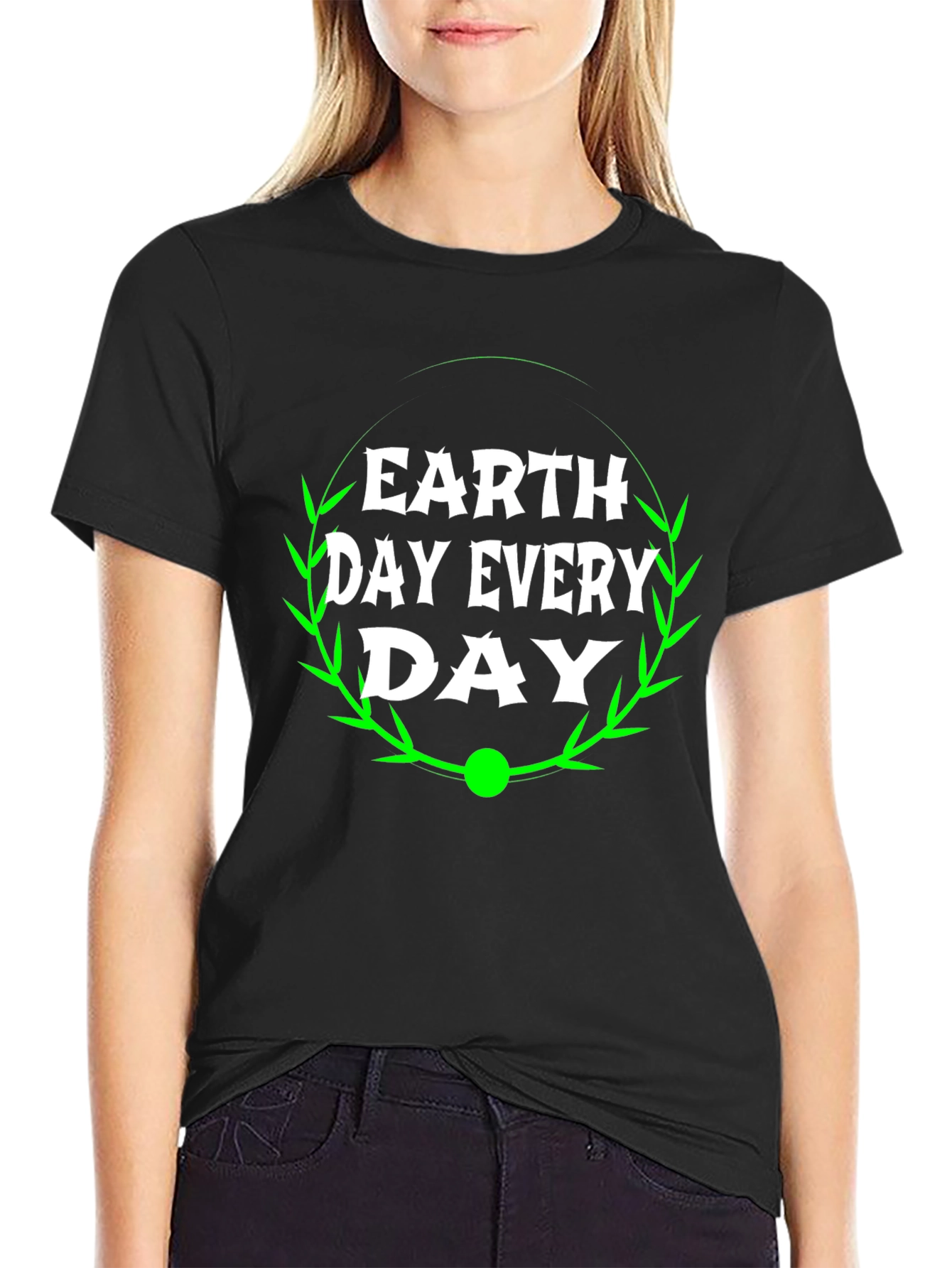 Earth Day Every Day Black Graphic Tee