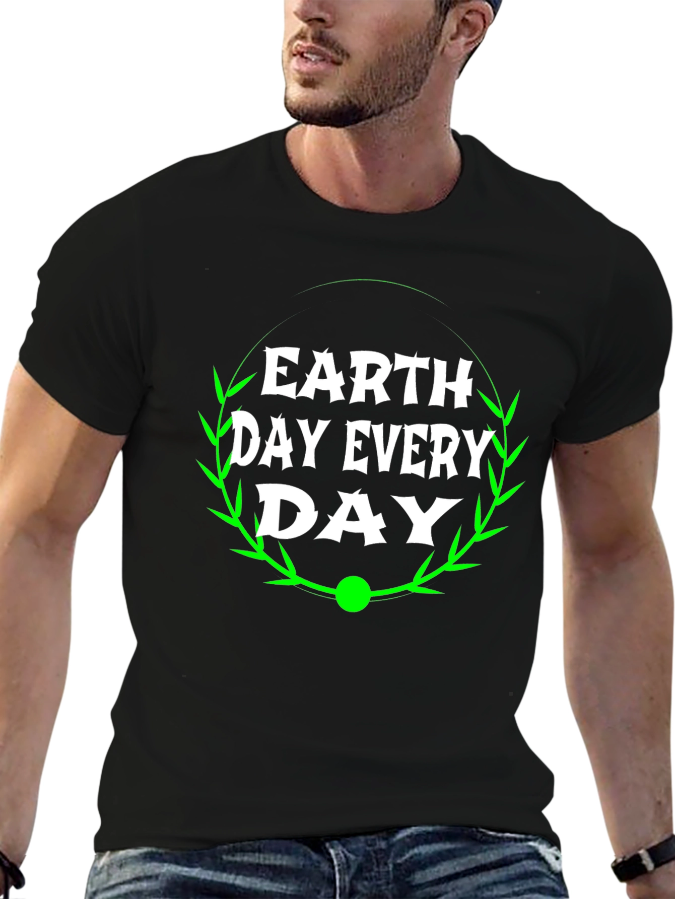 Earth Day Every Day Black Graphic Tee