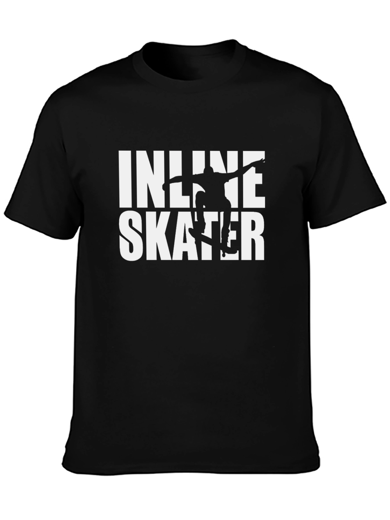 Inline Skater Graphic Tee - Black Cotton T-Shirt