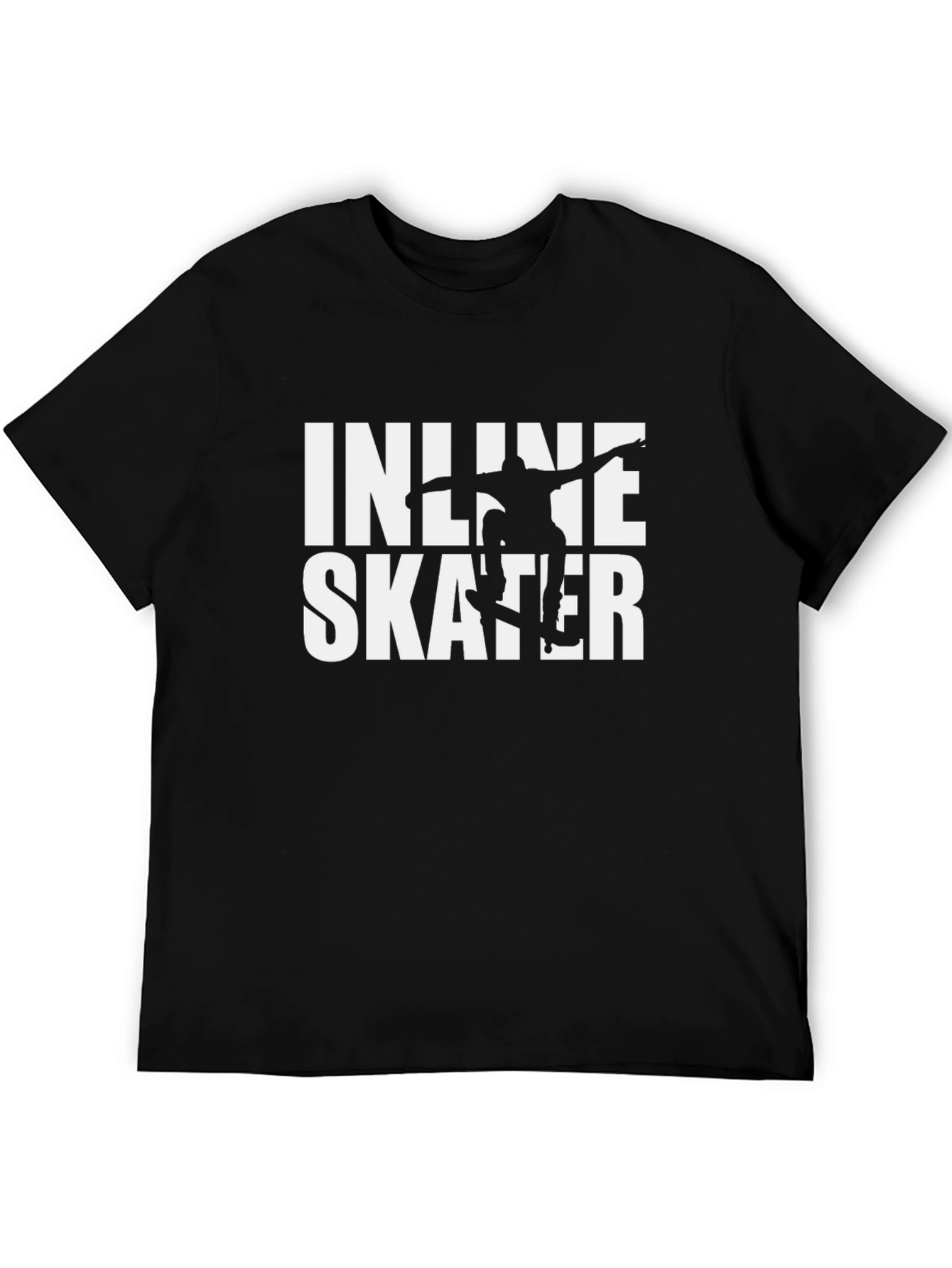Inline Skater Graphic Tee - Black Cotton T-Shirt