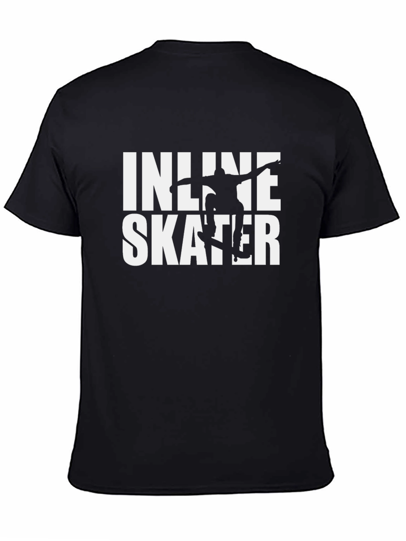 Inline Skater Graphic Tee - Black Cotton T-Shirt