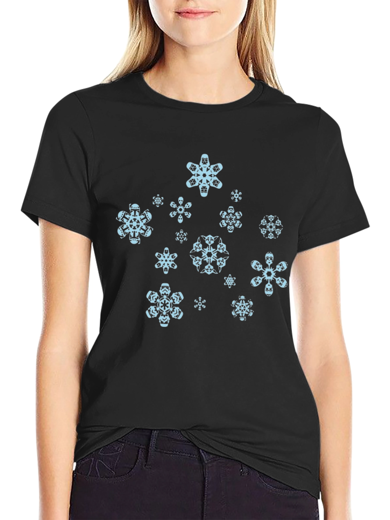 Stormtrooper Snowflake T-Shirt - Black Cotton Blend