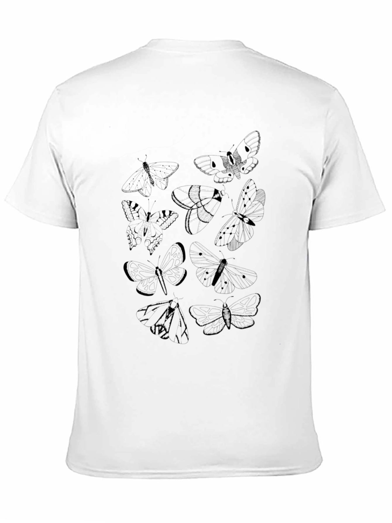 Moth Graphic Print Black T-Shirt