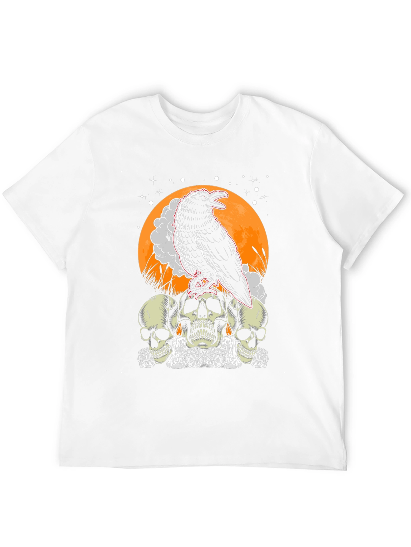 Raven Skull Graphic Tee - Mens Black T-Shirt
