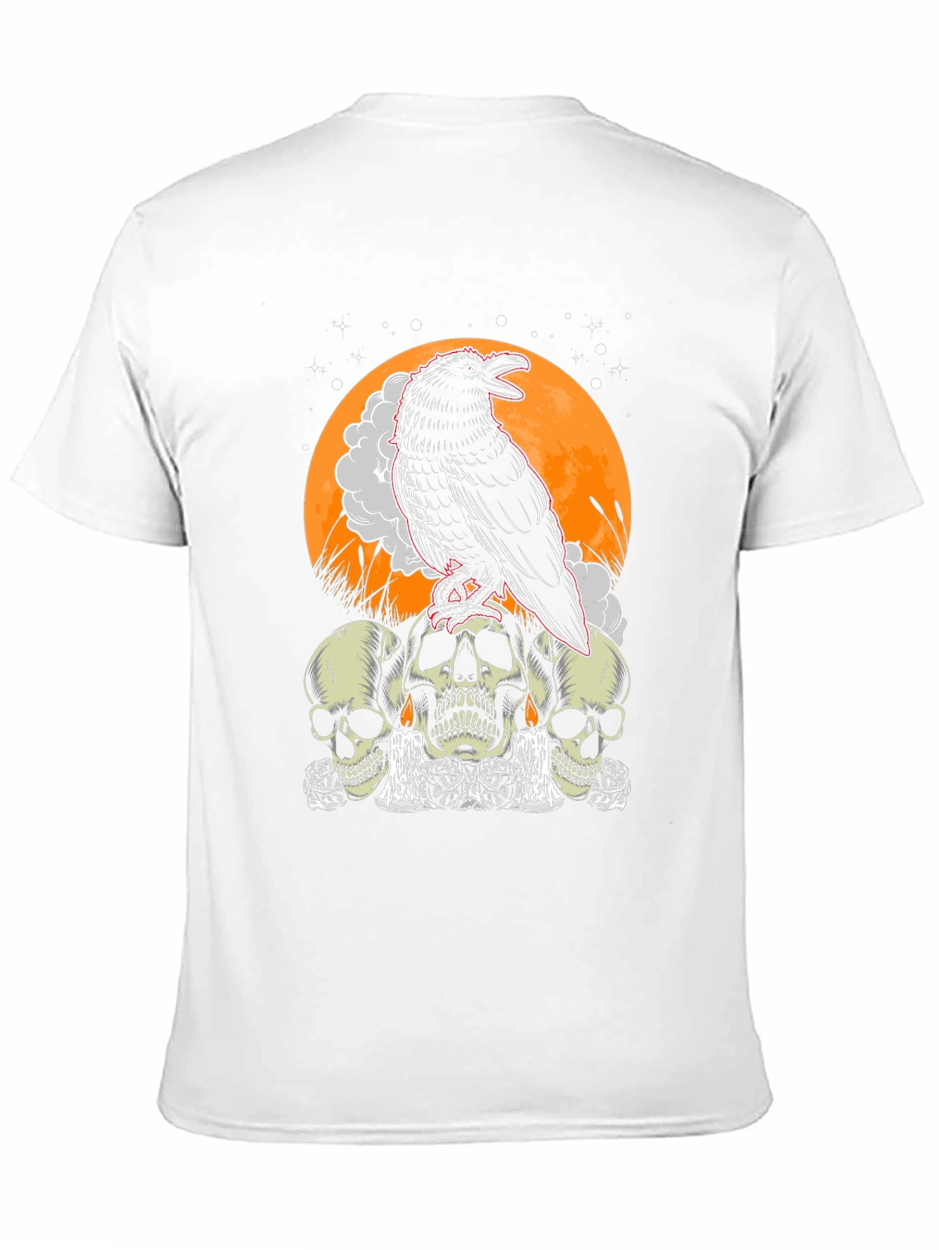 Raven Skull Graphic Tee - Mens Black T-Shirt