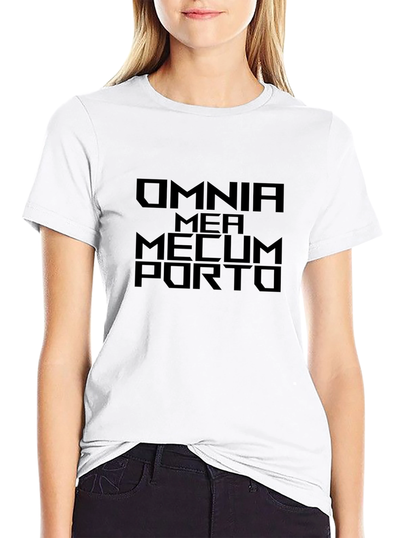 Omnia Mea Mecum Porto Graphic T-Shirt - Black