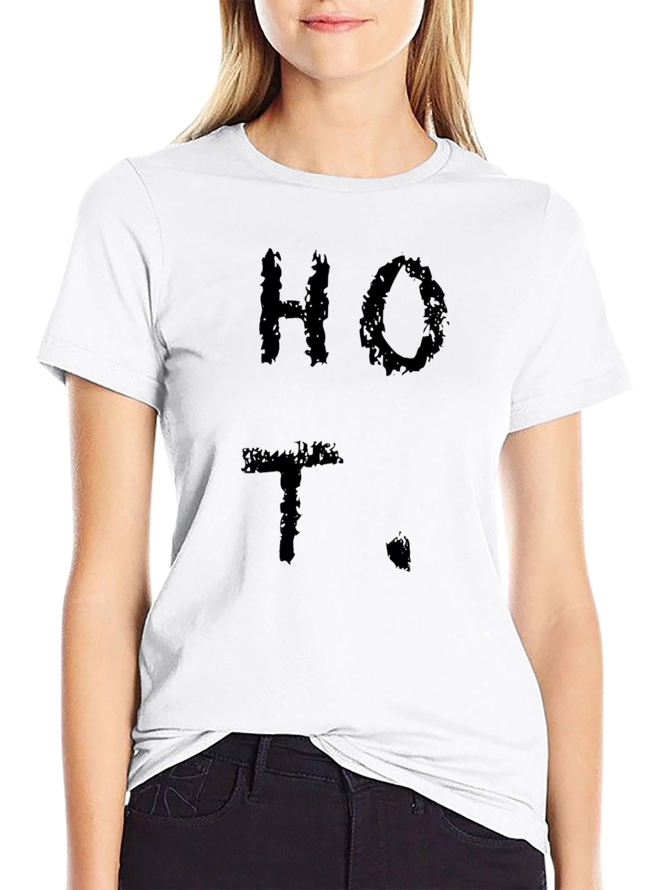 HOT. Black Graphic T-Shirt - Bold Statement Tee