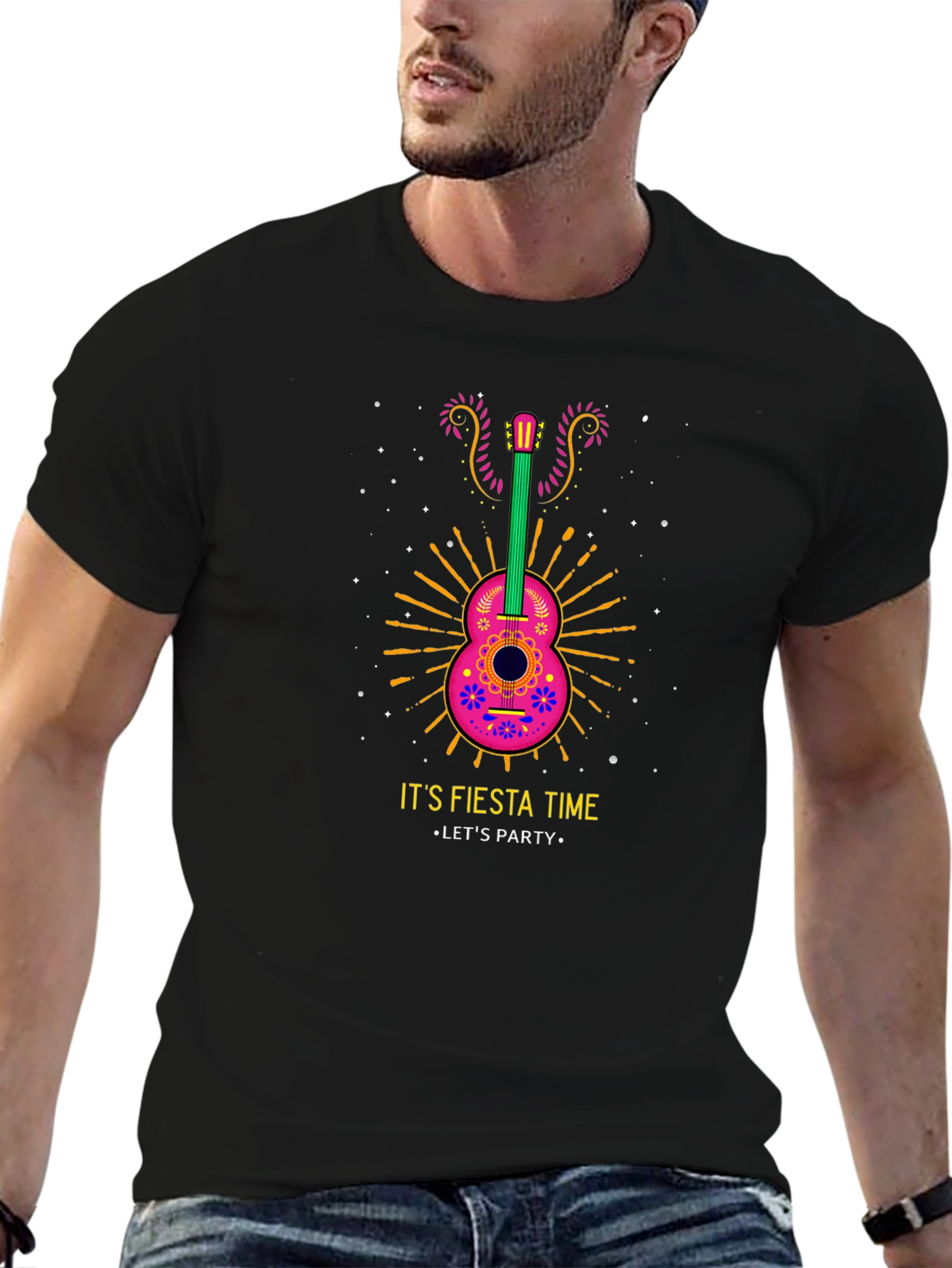 Fiesta Time Guitar Graphic Tee - Lets Party!