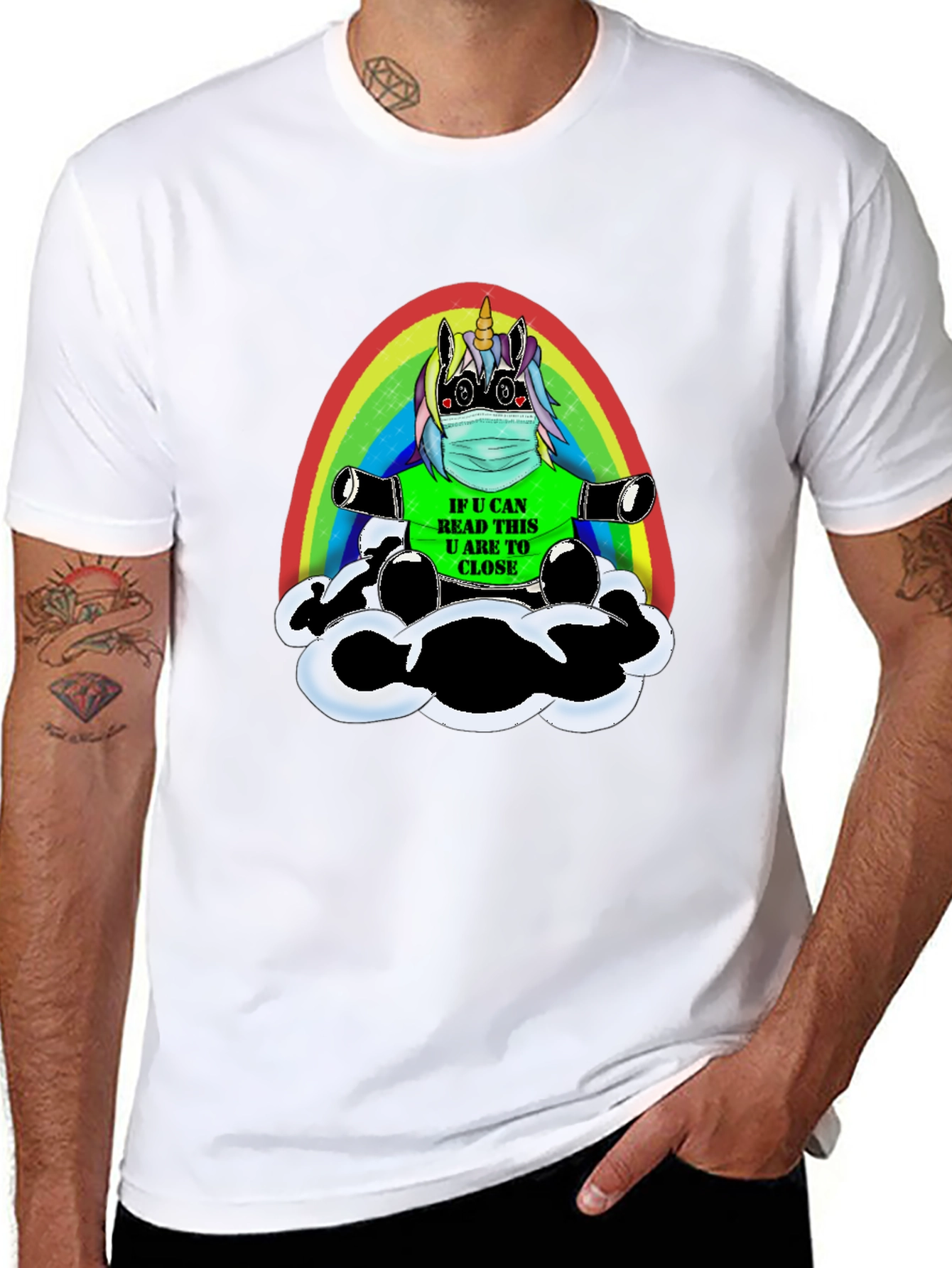 Funny Unicorn Rainbow Graphic T-Shirt