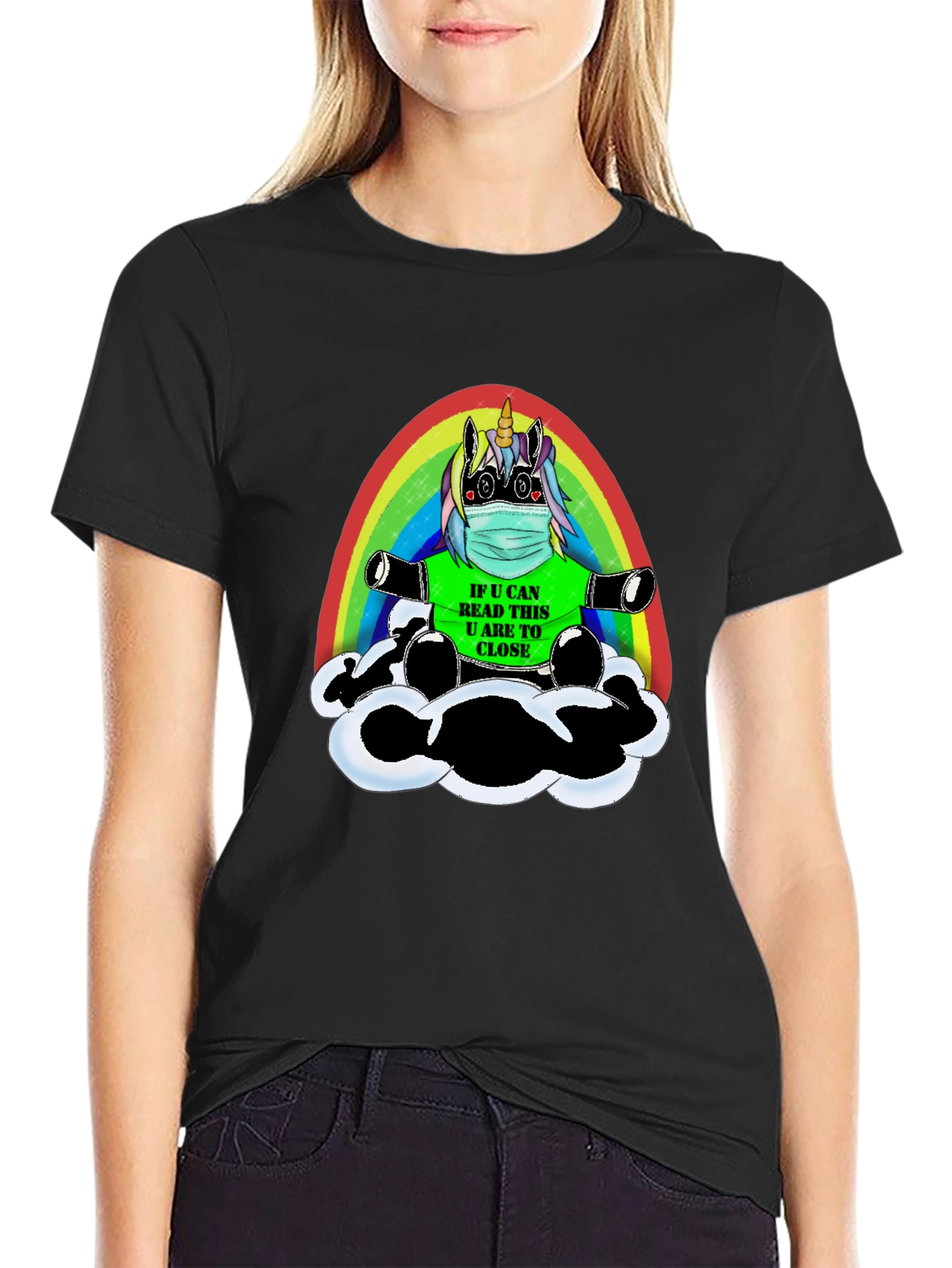 Funny Unicorn Rainbow Graphic T-Shirt