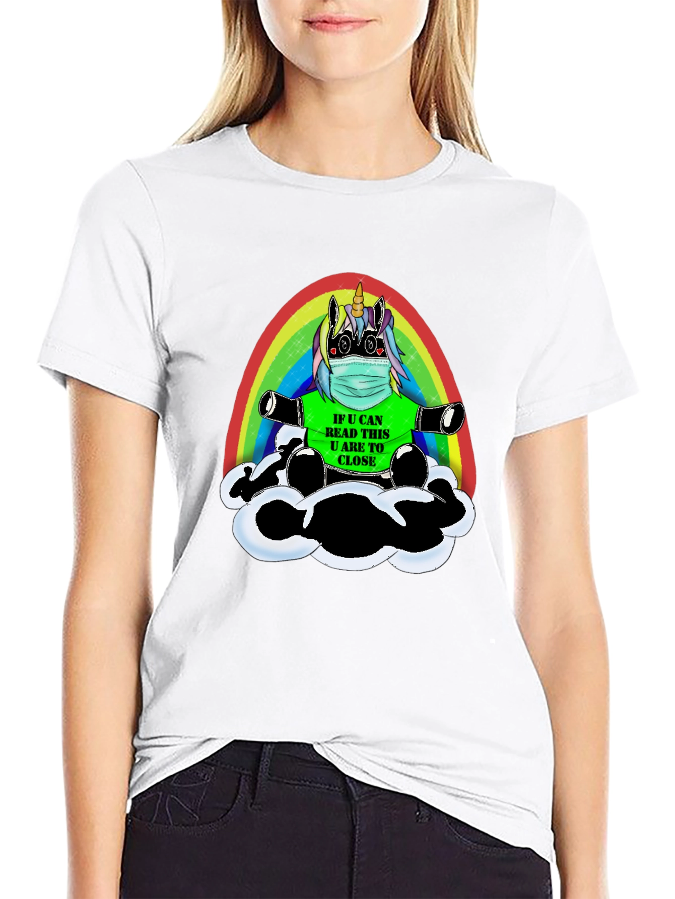 Funny Unicorn Rainbow Graphic T-Shirt