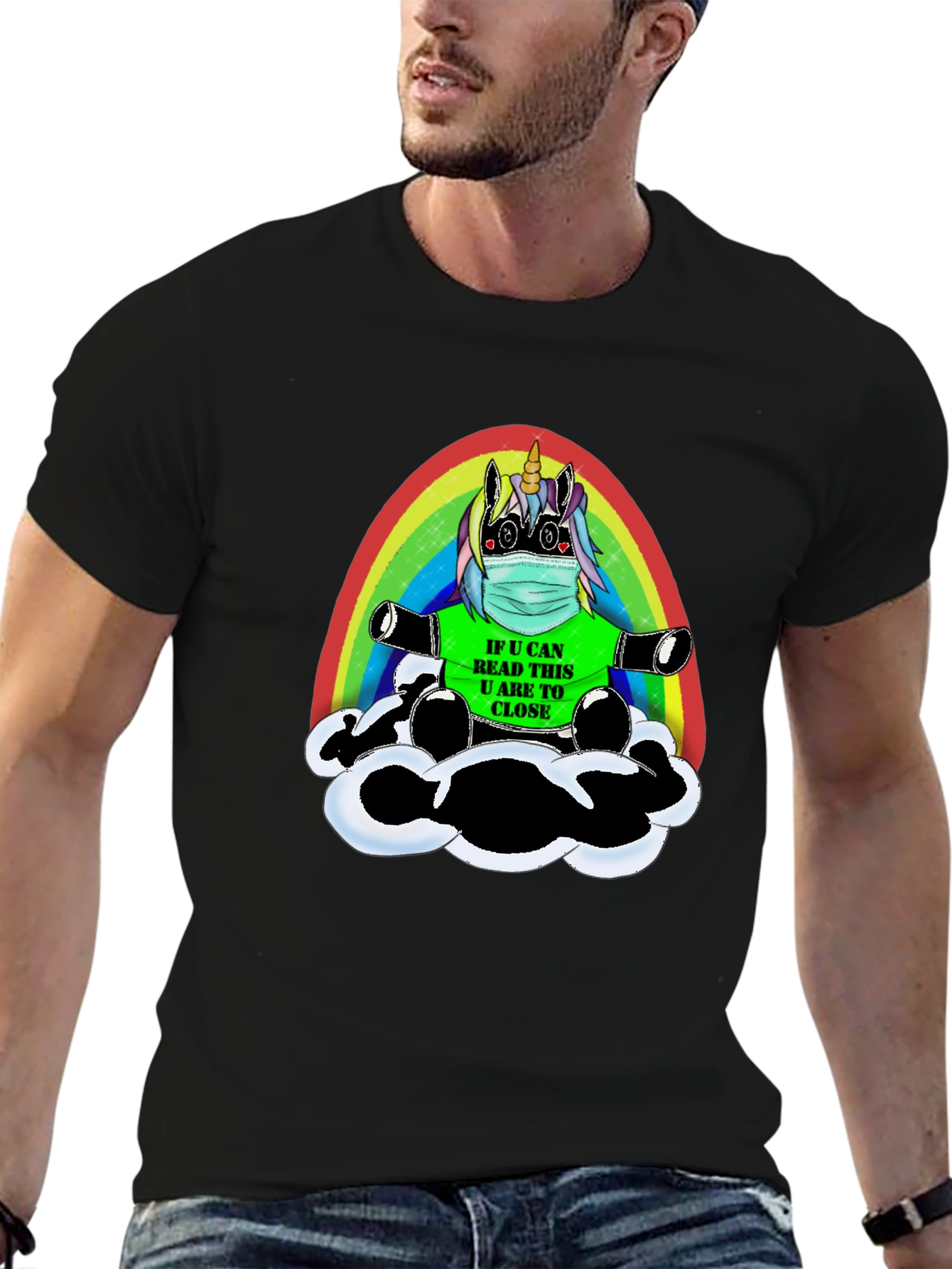Funny Unicorn Rainbow Graphic T-Shirt