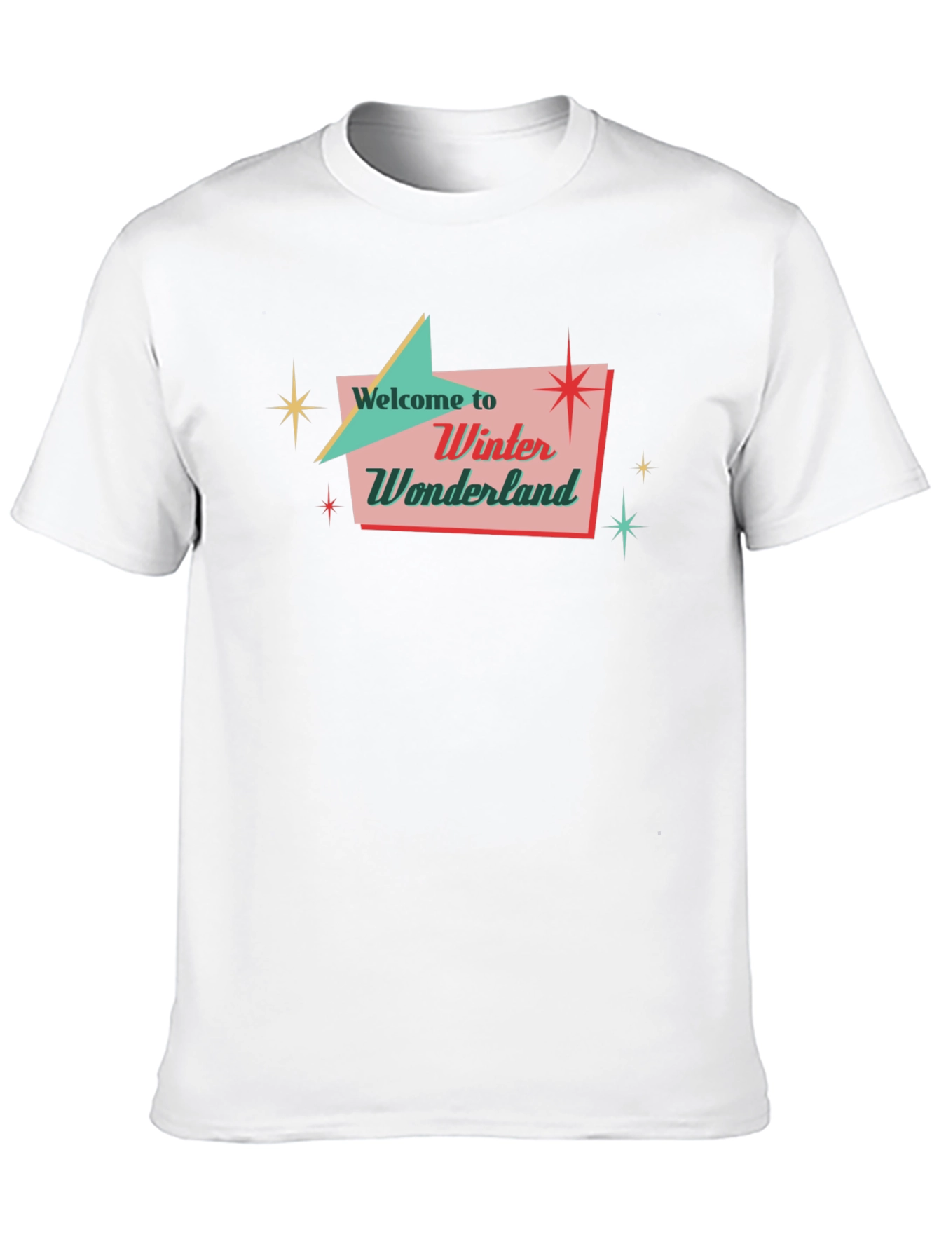 Retro Winter Wonderland Black T-Shirt