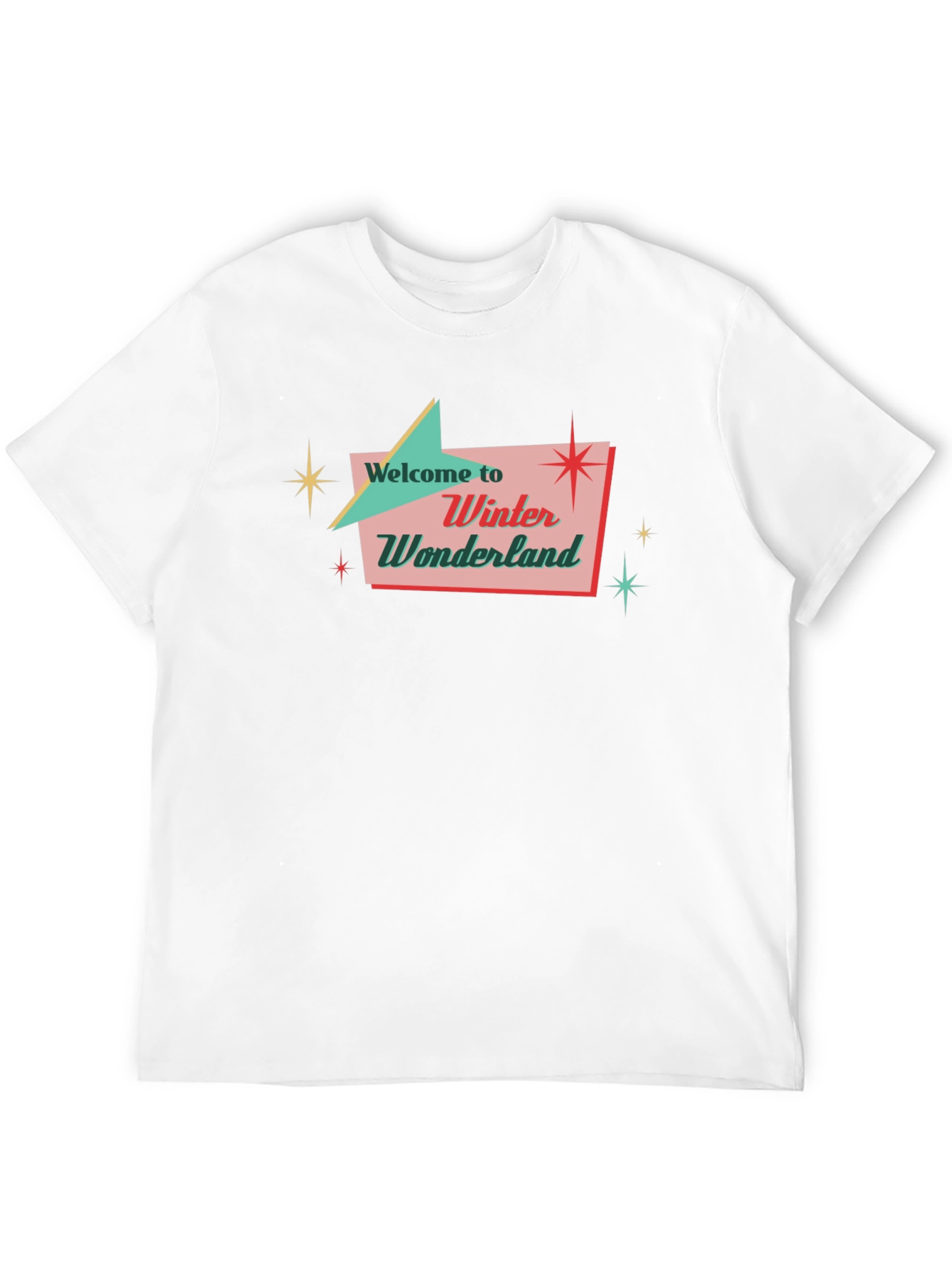 Retro Winter Wonderland Black T-Shirt