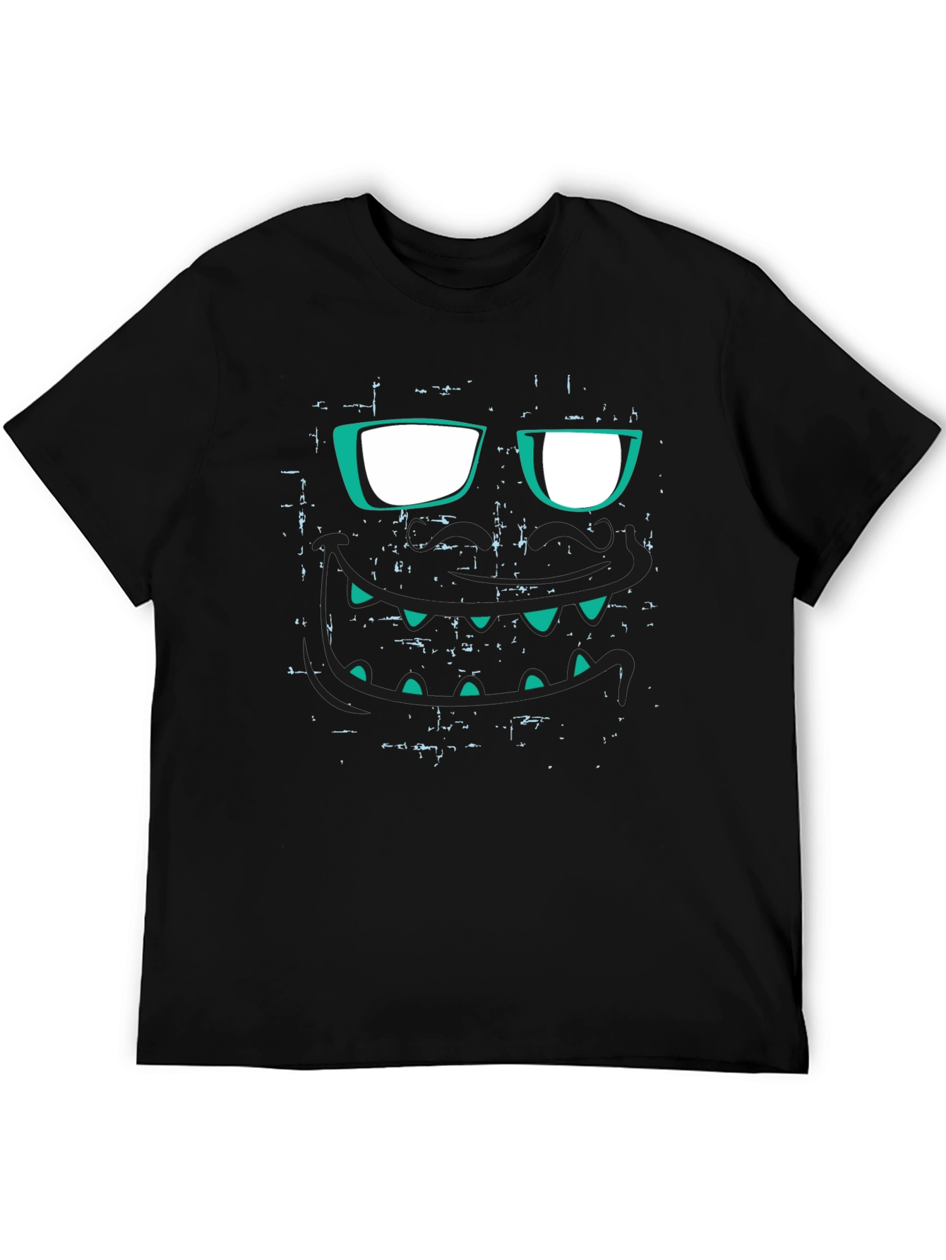 Monster Face Graphic Black T-Shirt