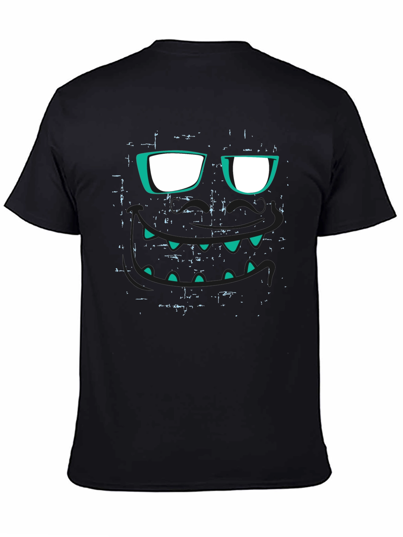 Monster Face Graphic Black T-Shirt