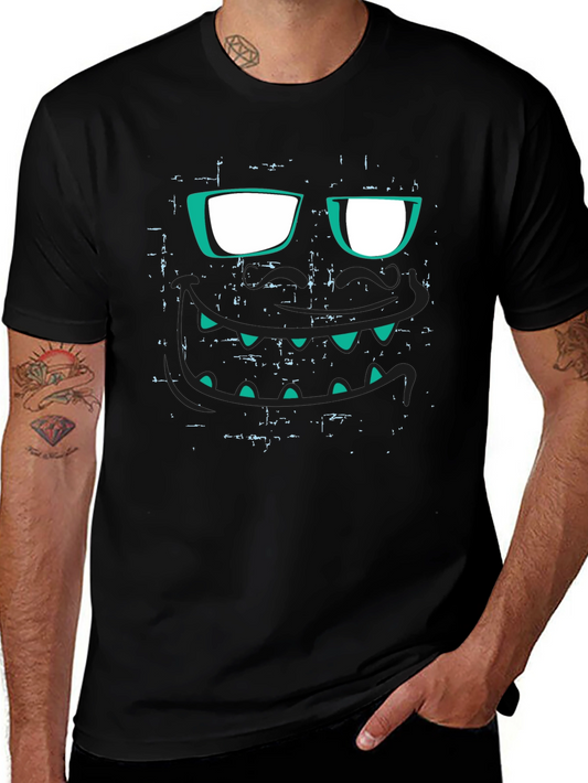 Monster Face Graphic Black T-Shirt
