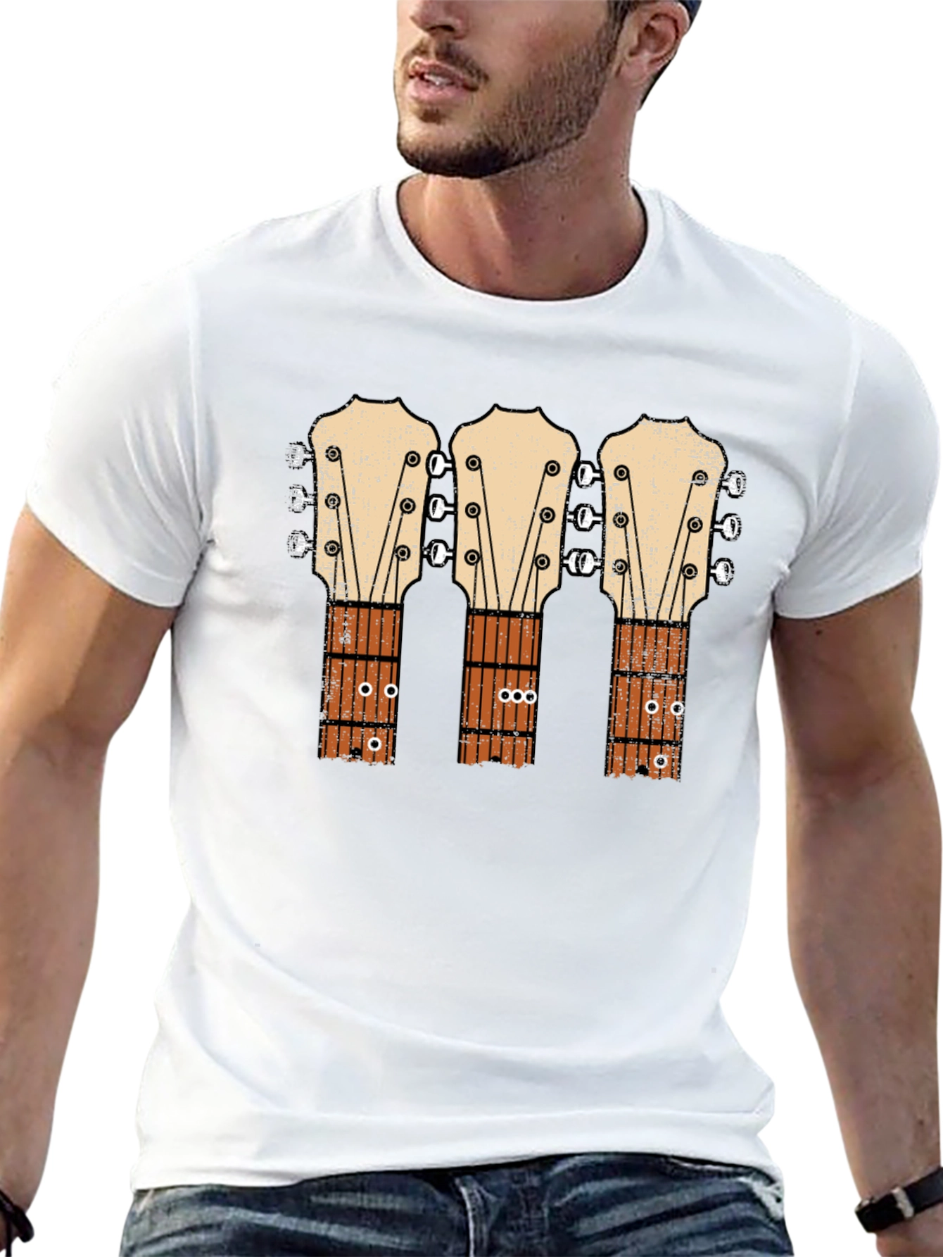 Guitar Headstock T-Shirt - Music Lover Tee