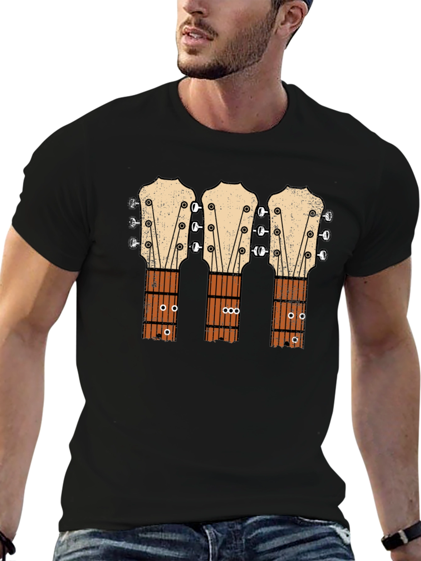 Guitar Headstock T-Shirt - Music Lover Tee