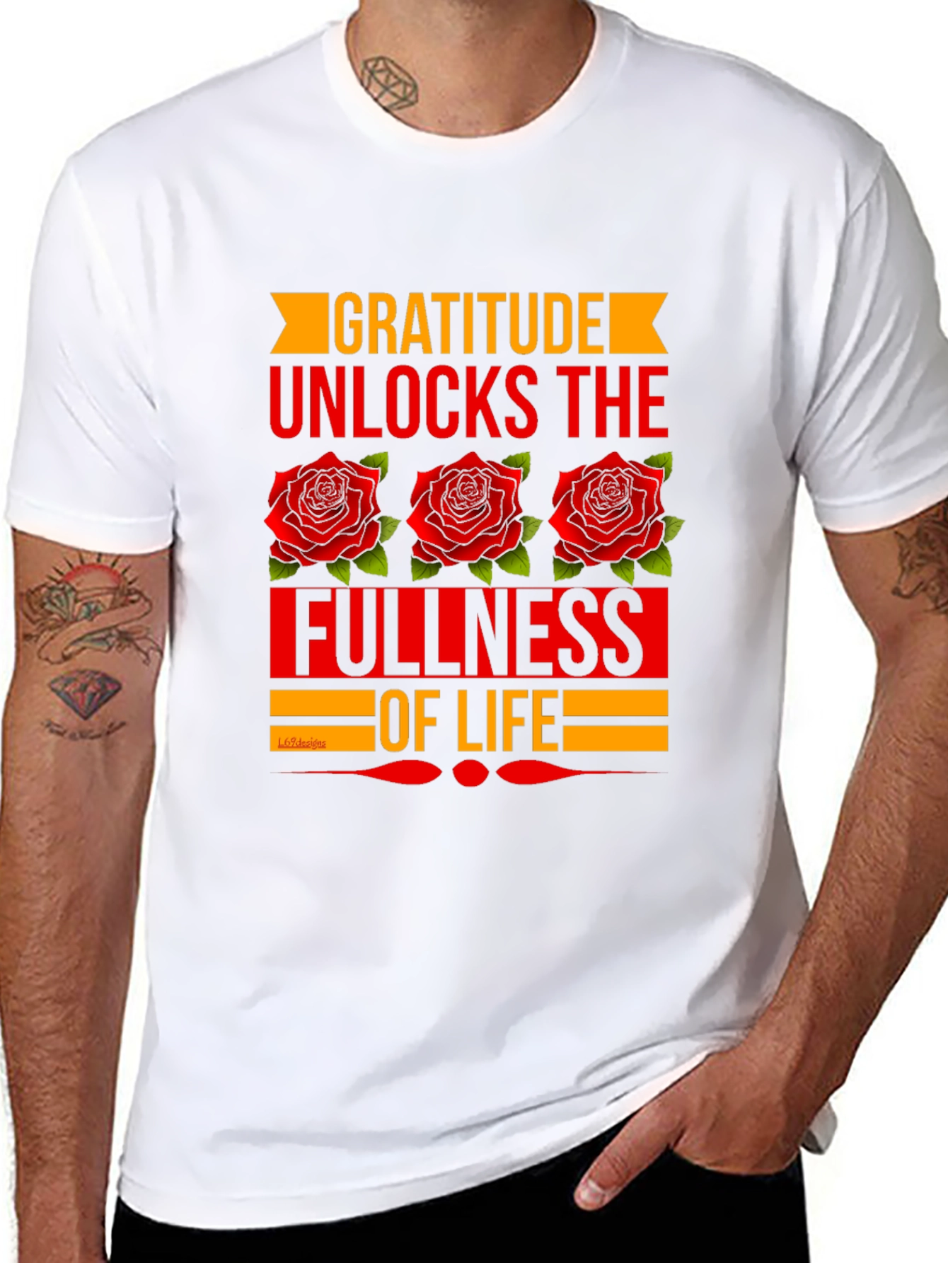 Gratitude Rose Graphic Tee - Black T-Shirt