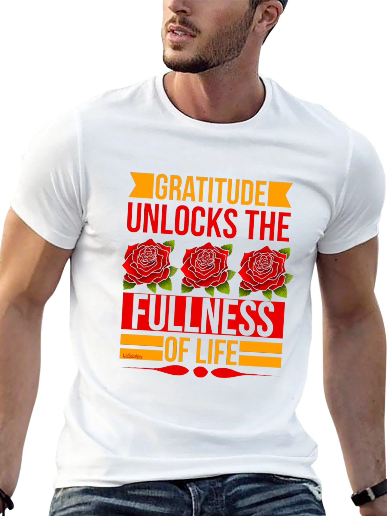 Gratitude Rose Graphic Tee - Black T-Shirt