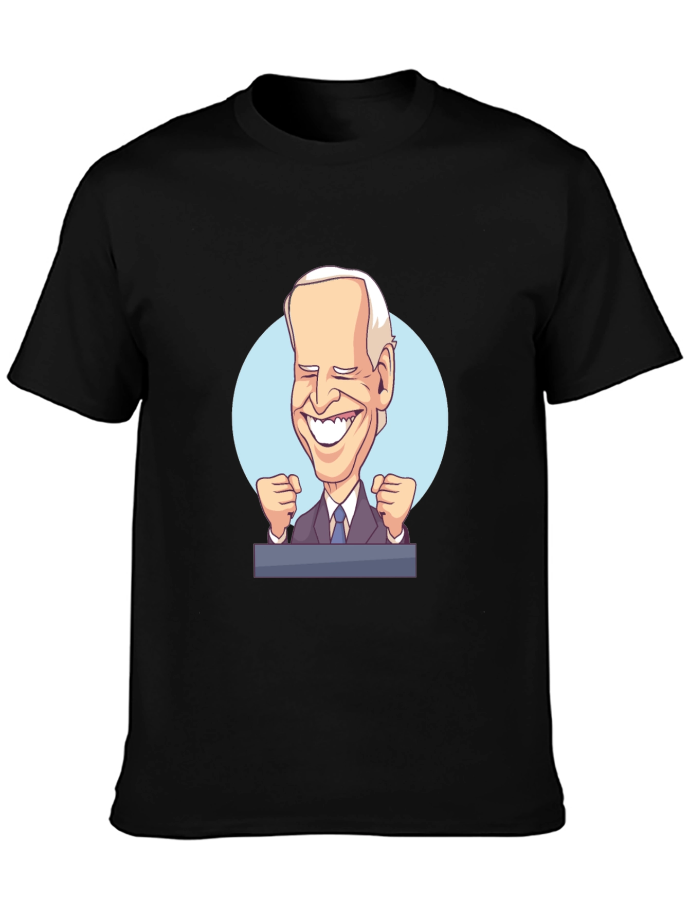 Joe Biden Cartoon Graphic Black T-Shirt