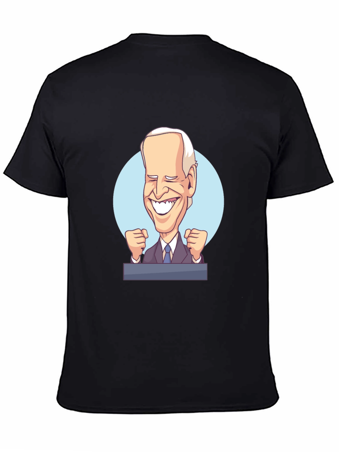 Joe Biden Cartoon Graphic Black T-Shirt
