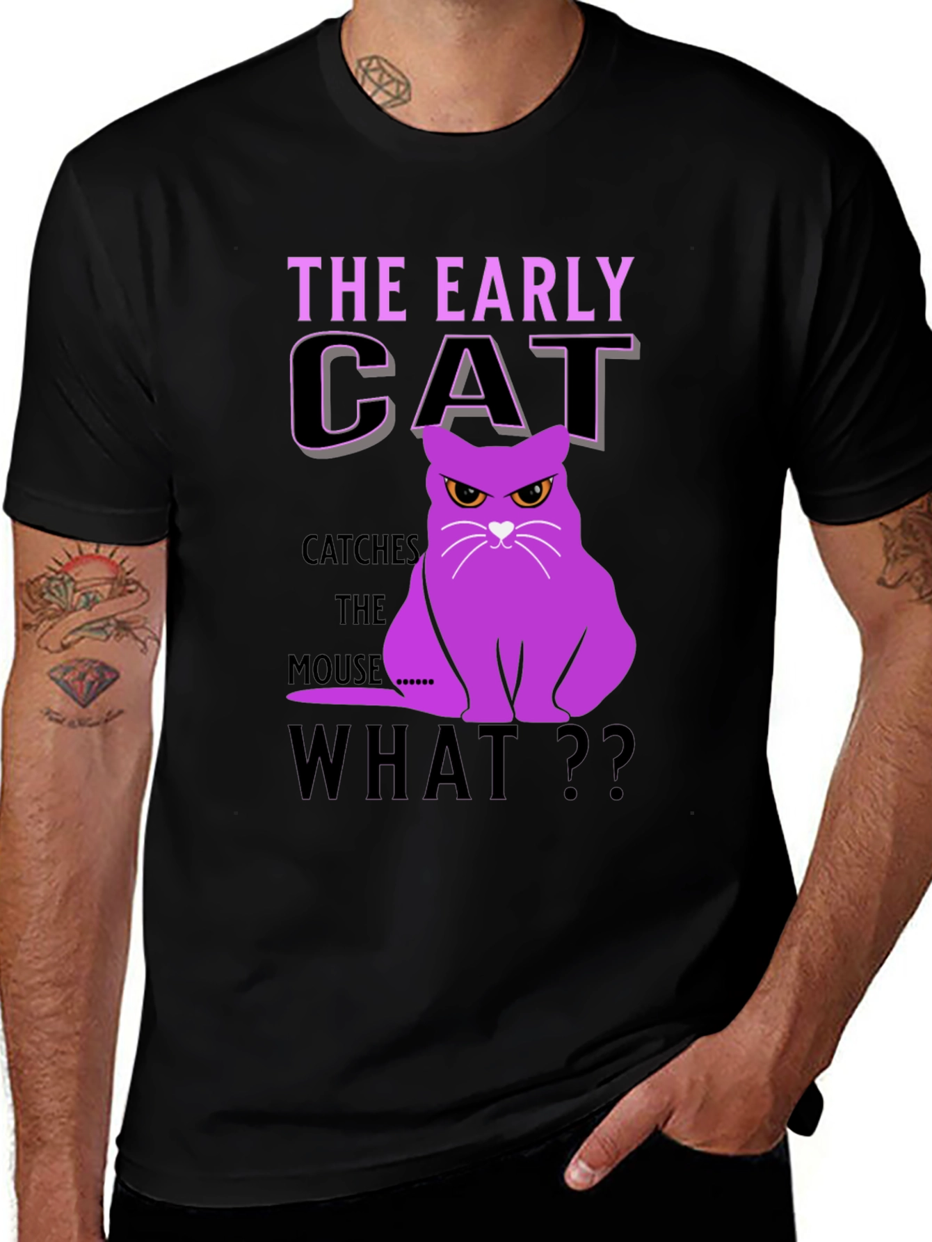 Early Cat T-Shirt - Funny Cat Graphic Tee