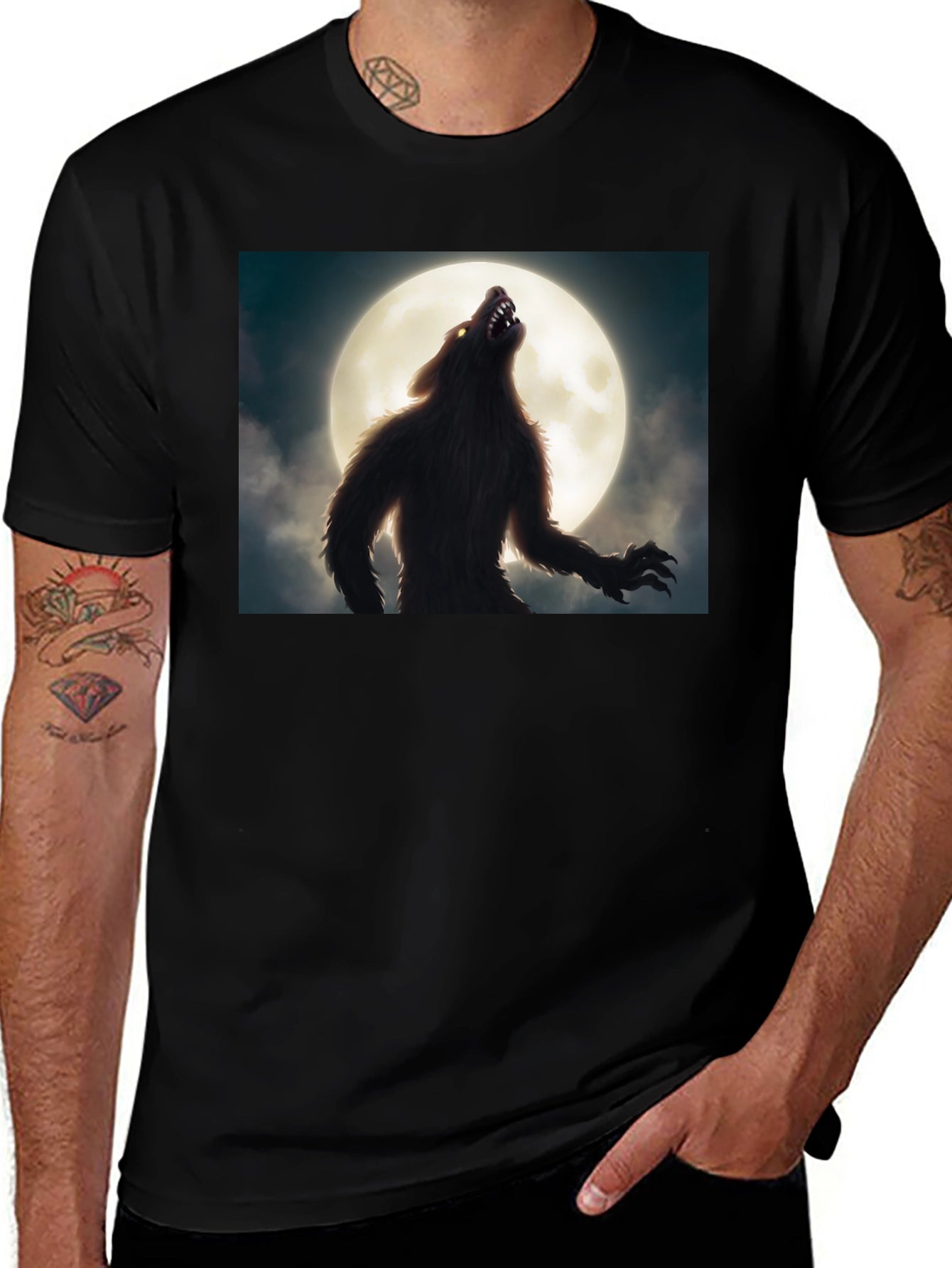 Werewolf Moon Black T-Shirt