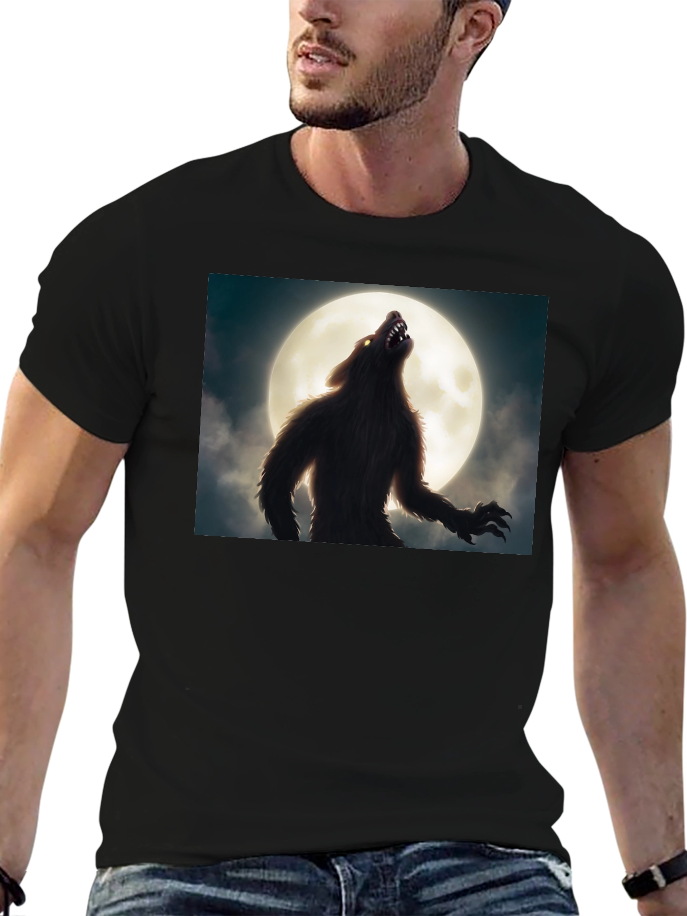 Werewolf Moon Black T-Shirt