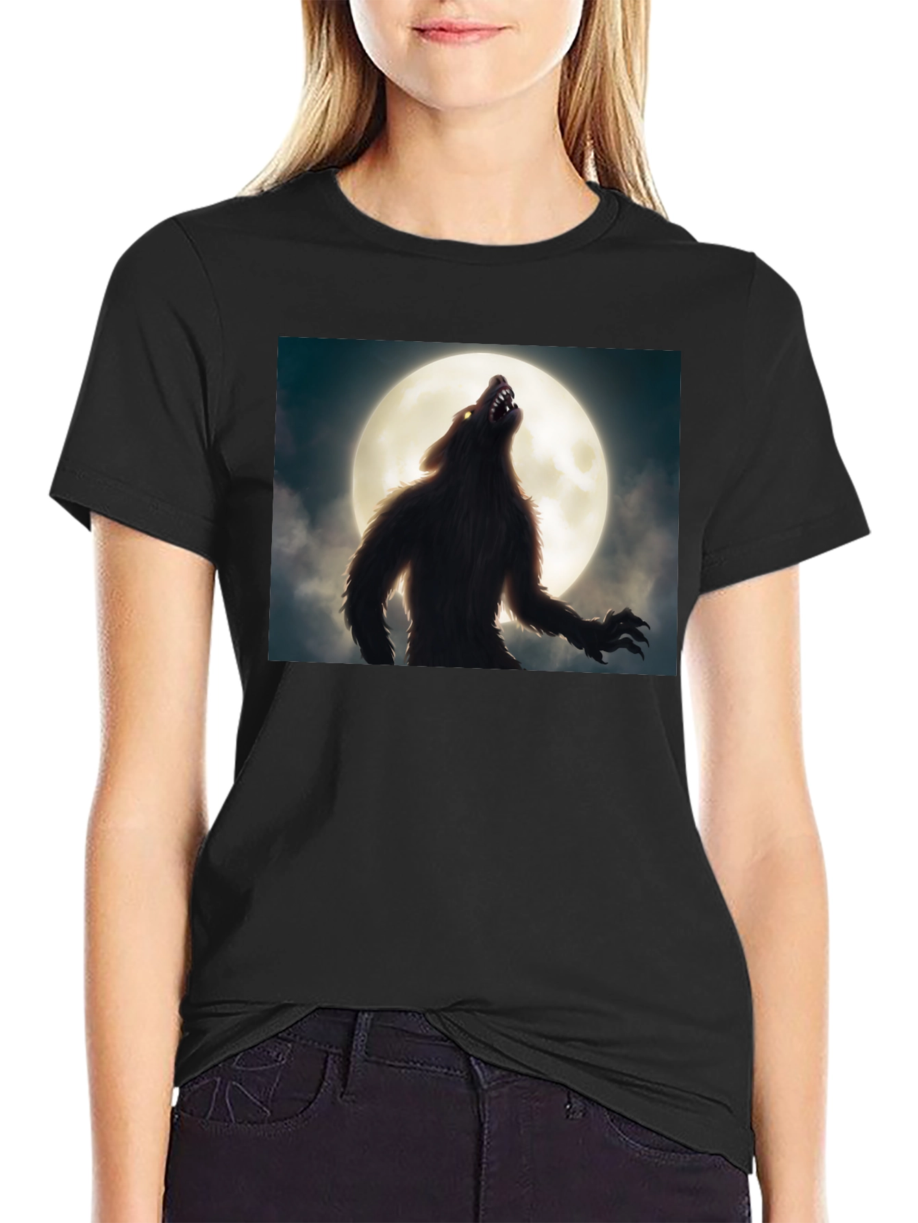 Werewolf Moon Black T-Shirt