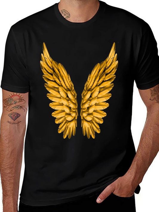 Golden Wings Graphic Tee - Black Short Sleeve
