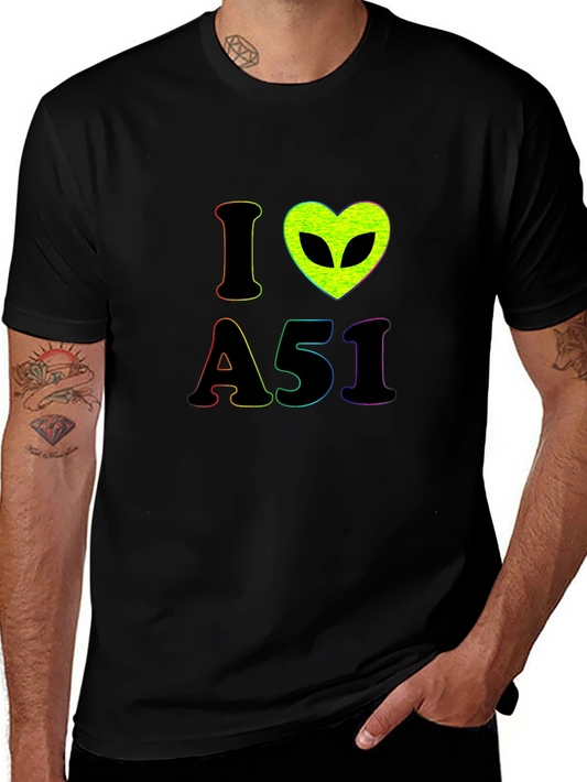 I Love Area 51 Alien Graphic T-Shirt