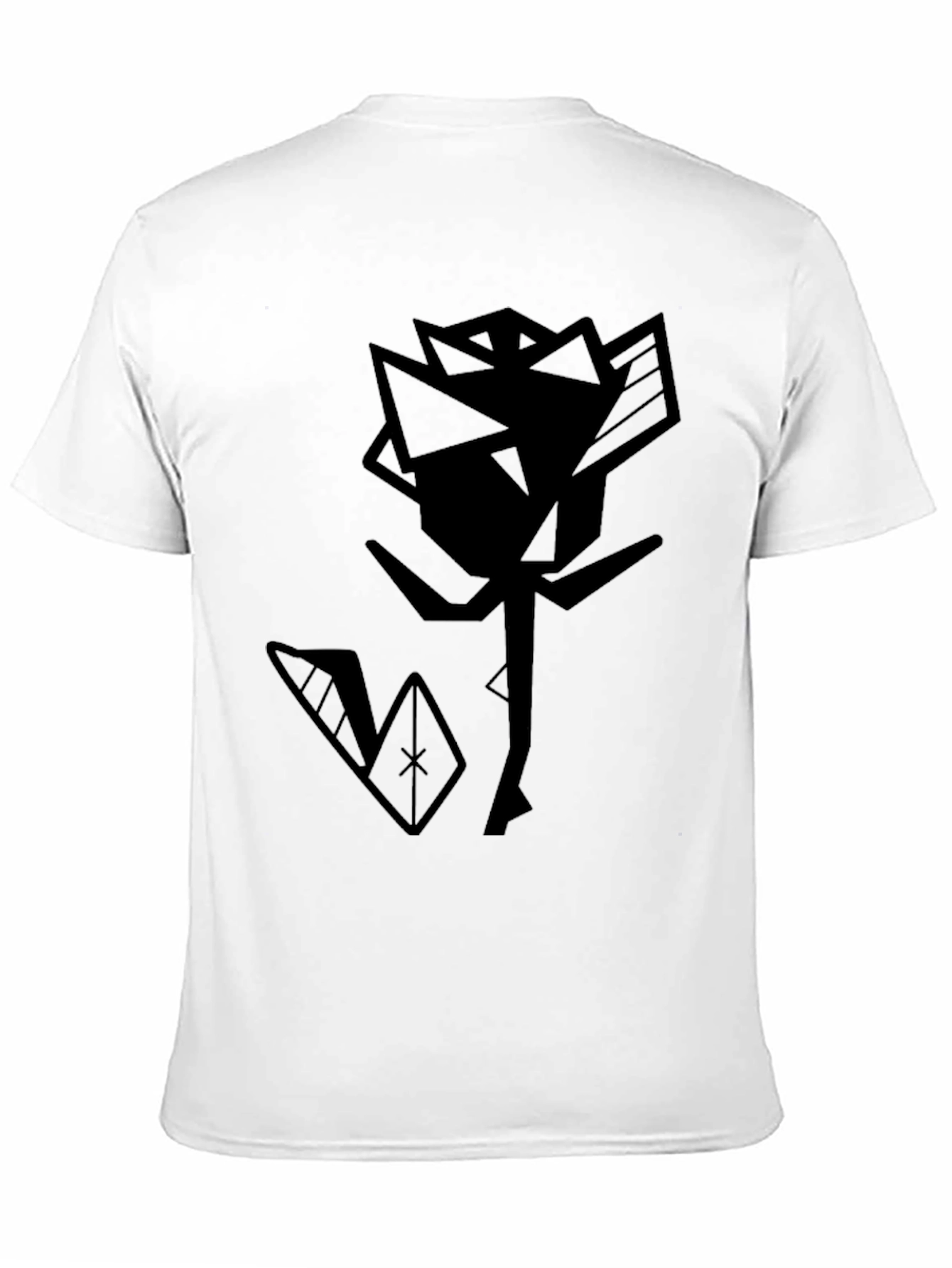 Abstract Rose Graphic Tee - Modern Black T-Shirt