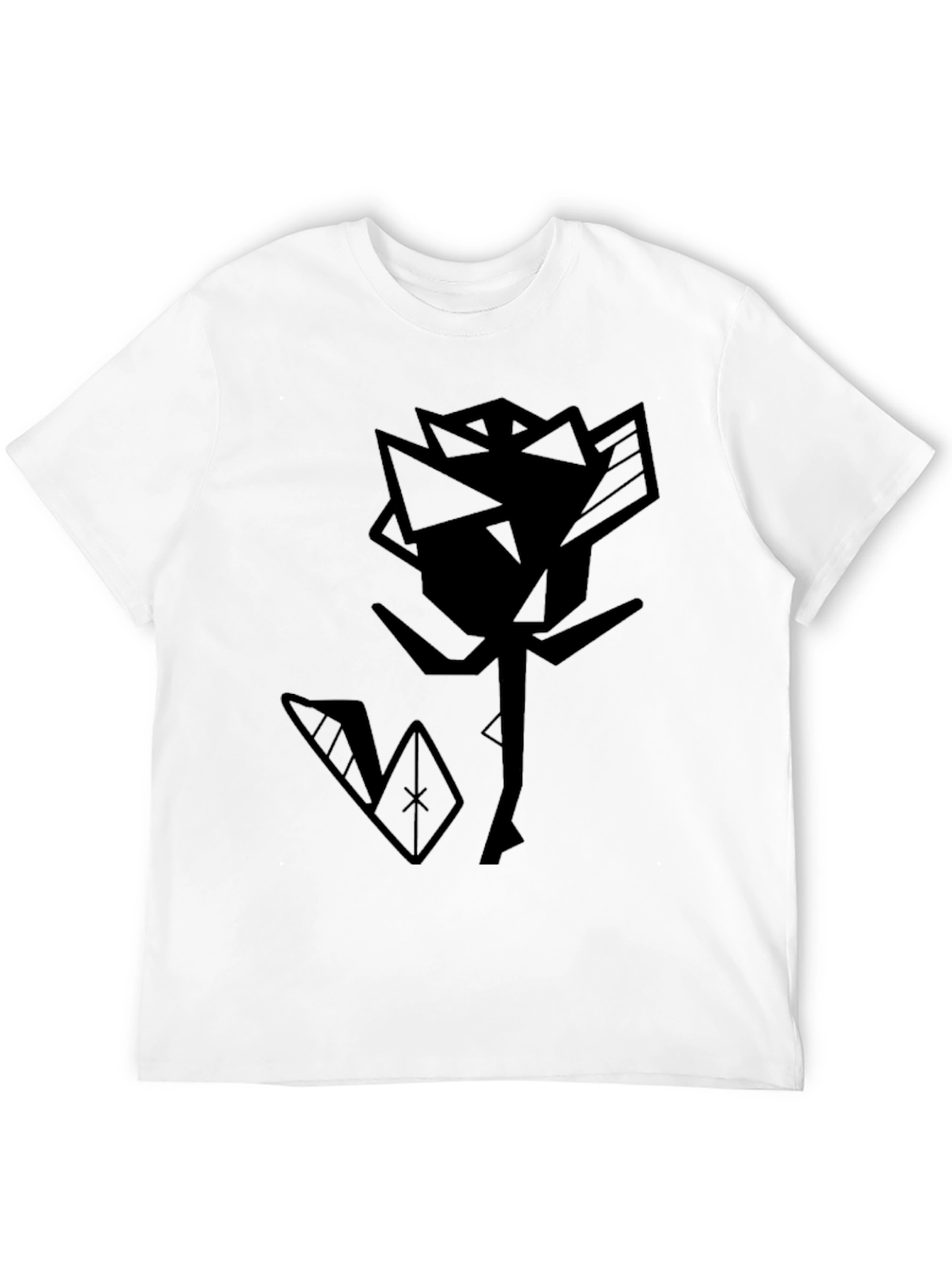 Abstract Rose Graphic Tee - Modern Black T-Shirt